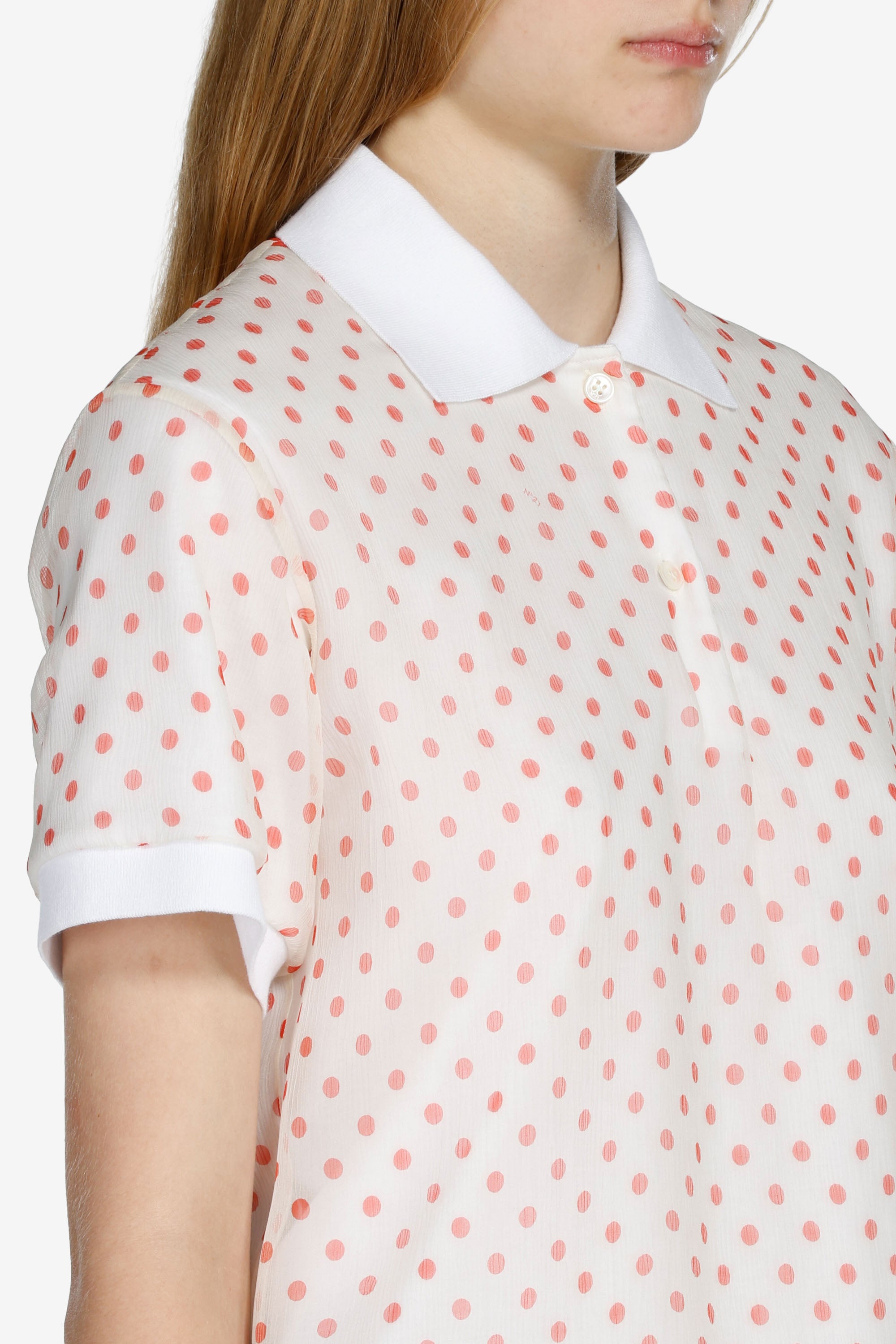 Polka dot polo shirt