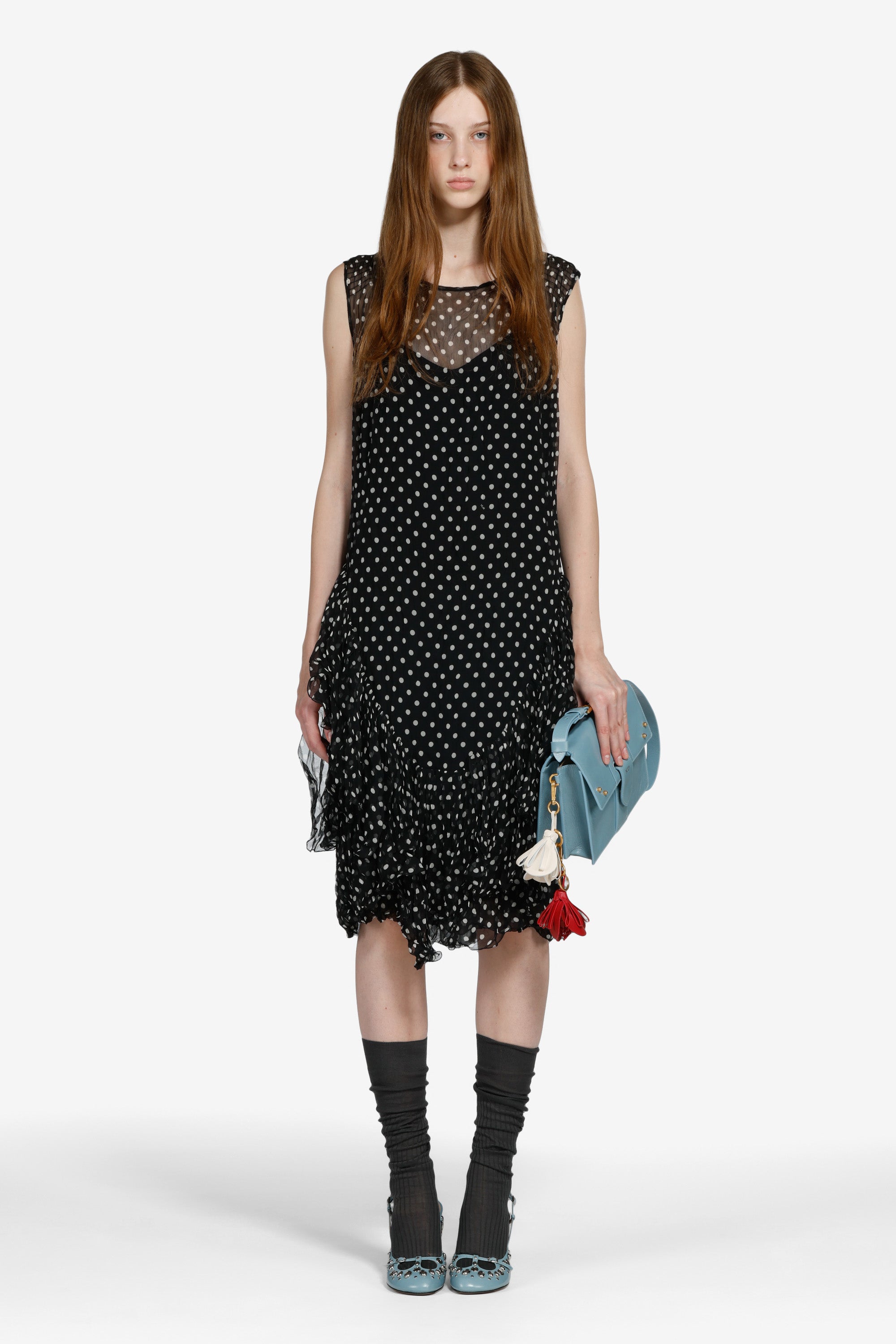 Vestito a pois con balze