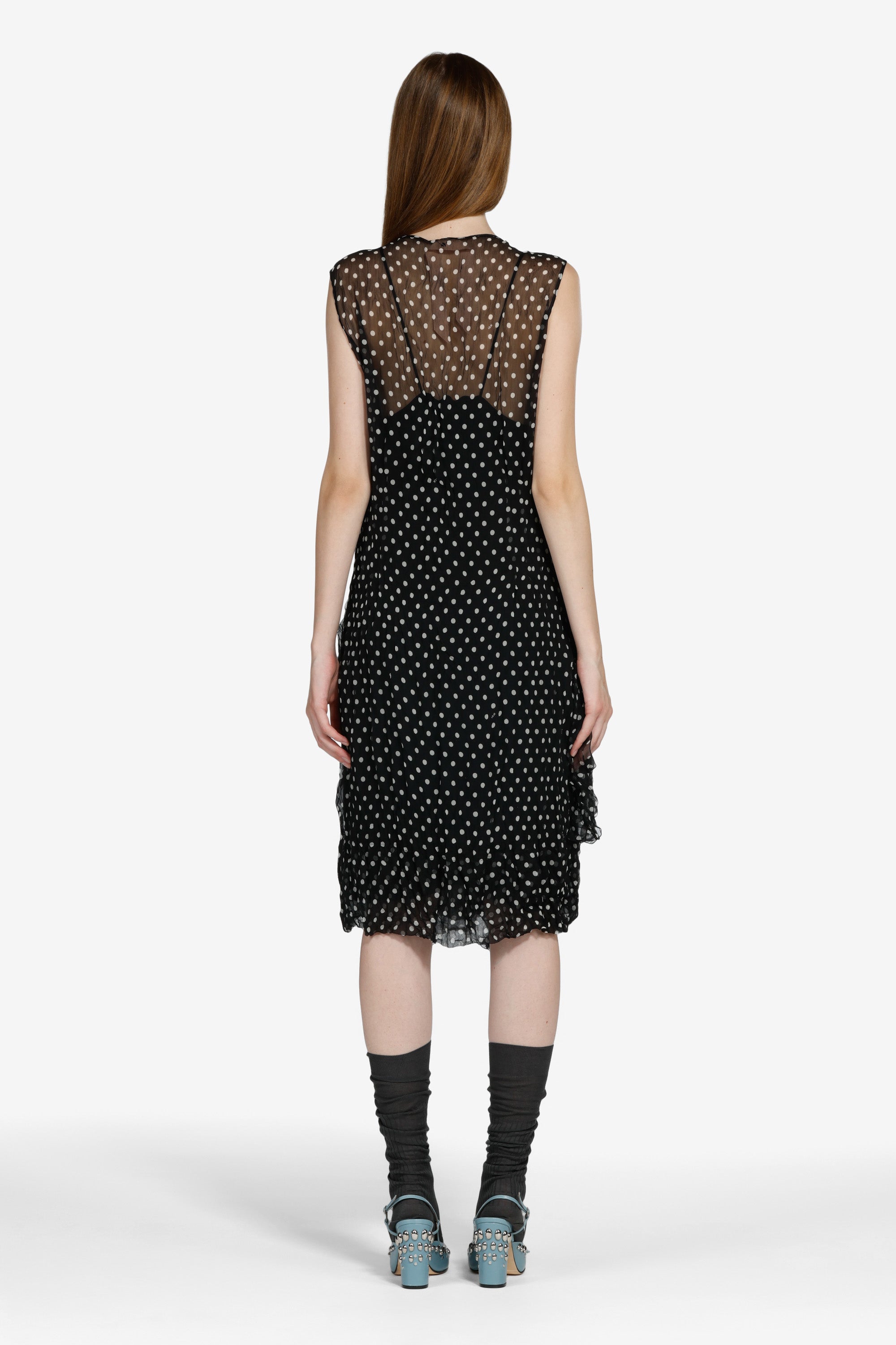 Vestito a pois con balze