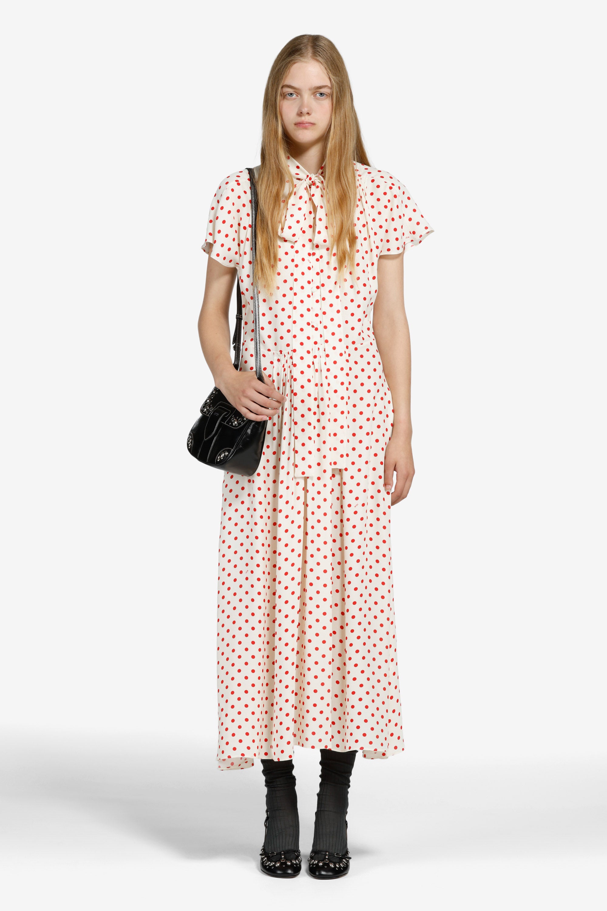 Vestito lungo a pois