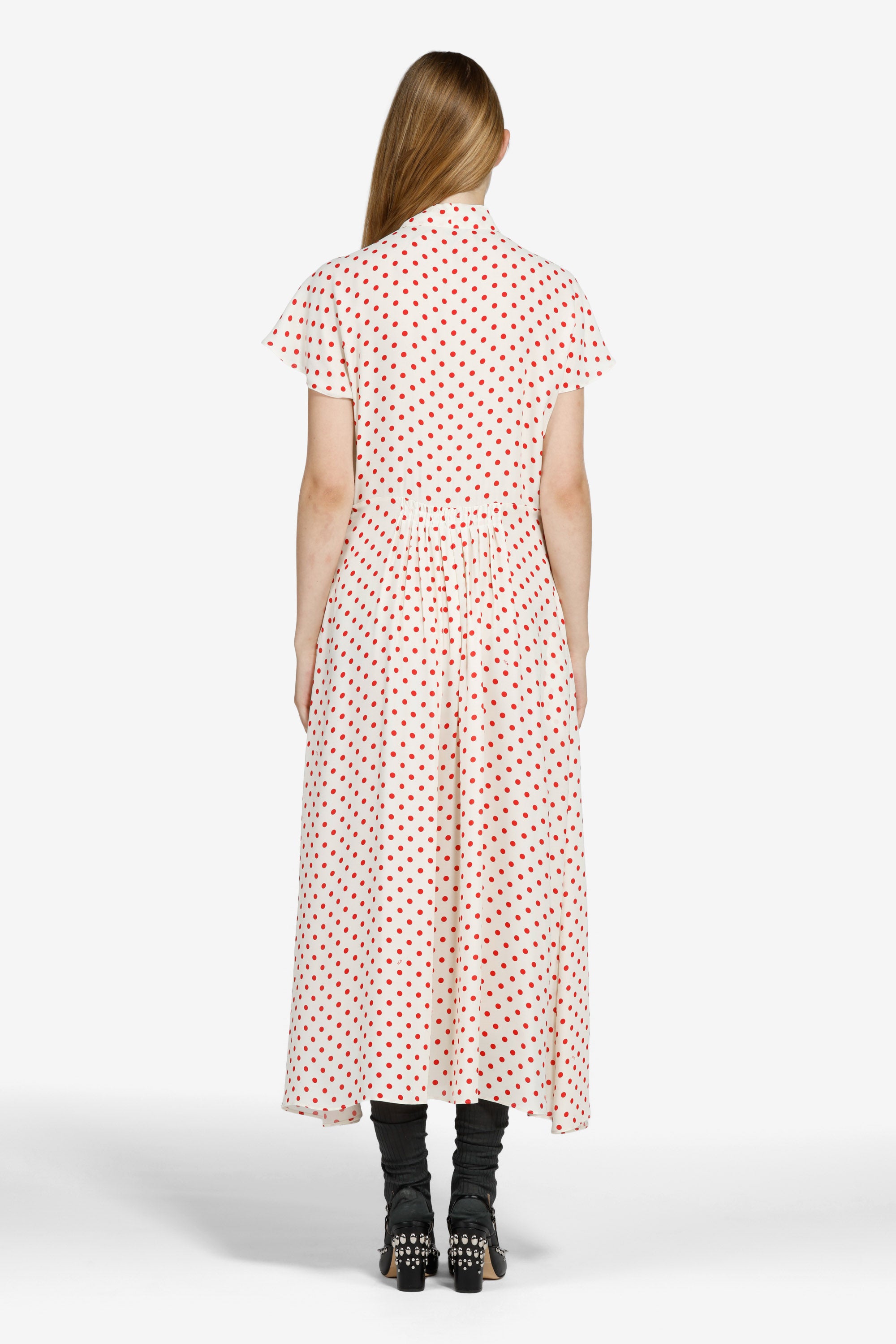 Vestito lungo a pois