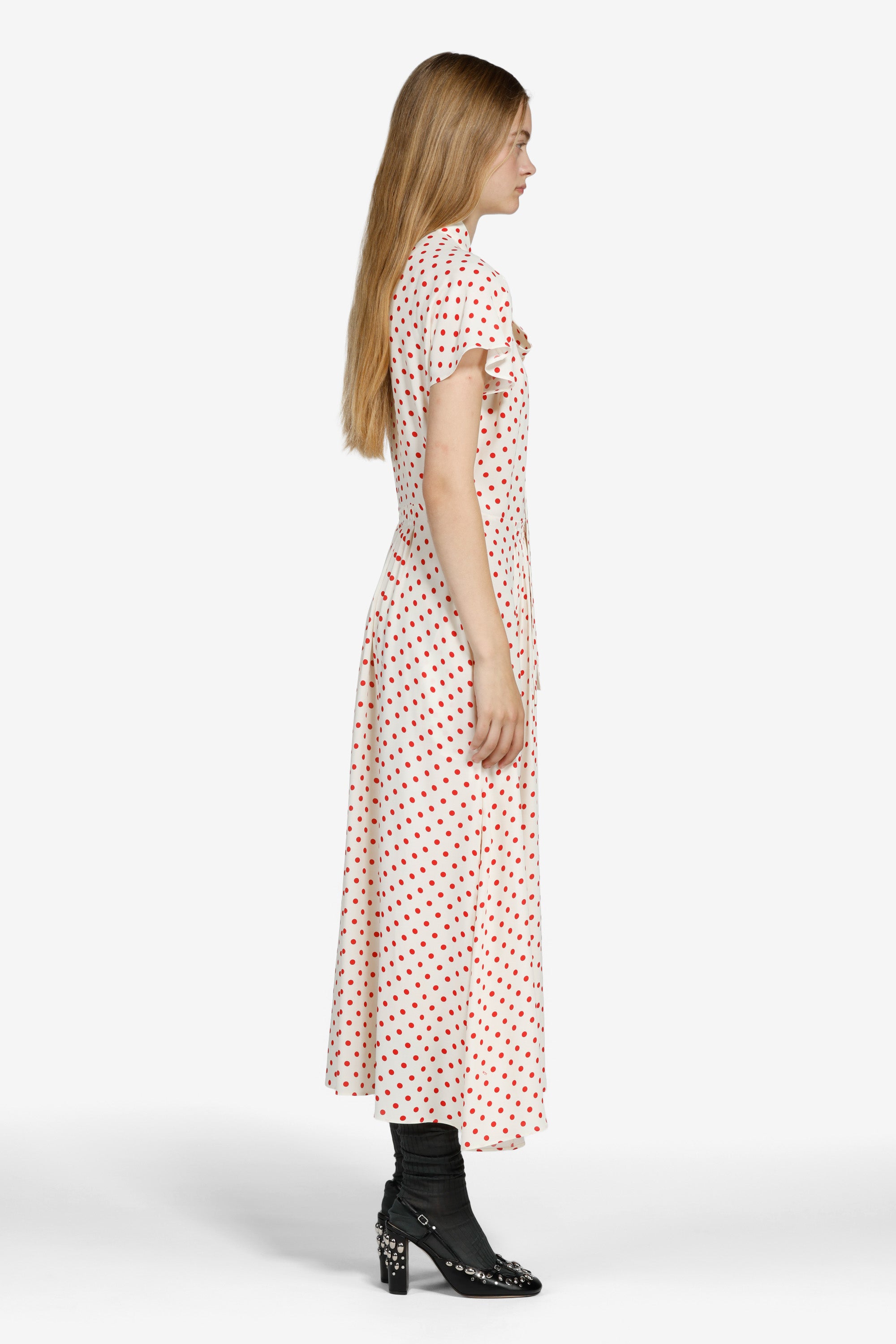 Vestito lungo a pois