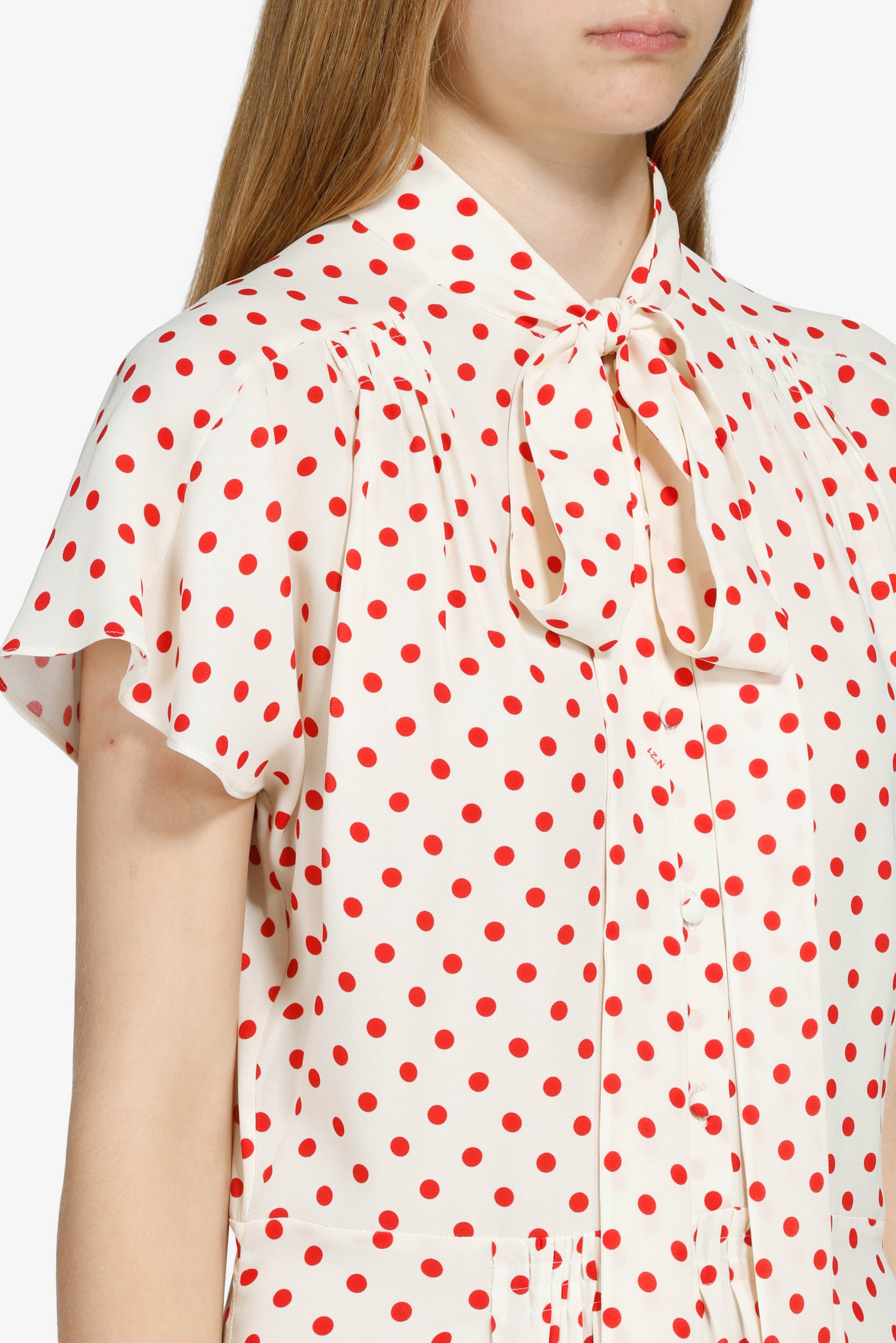 Vestito lungo a pois