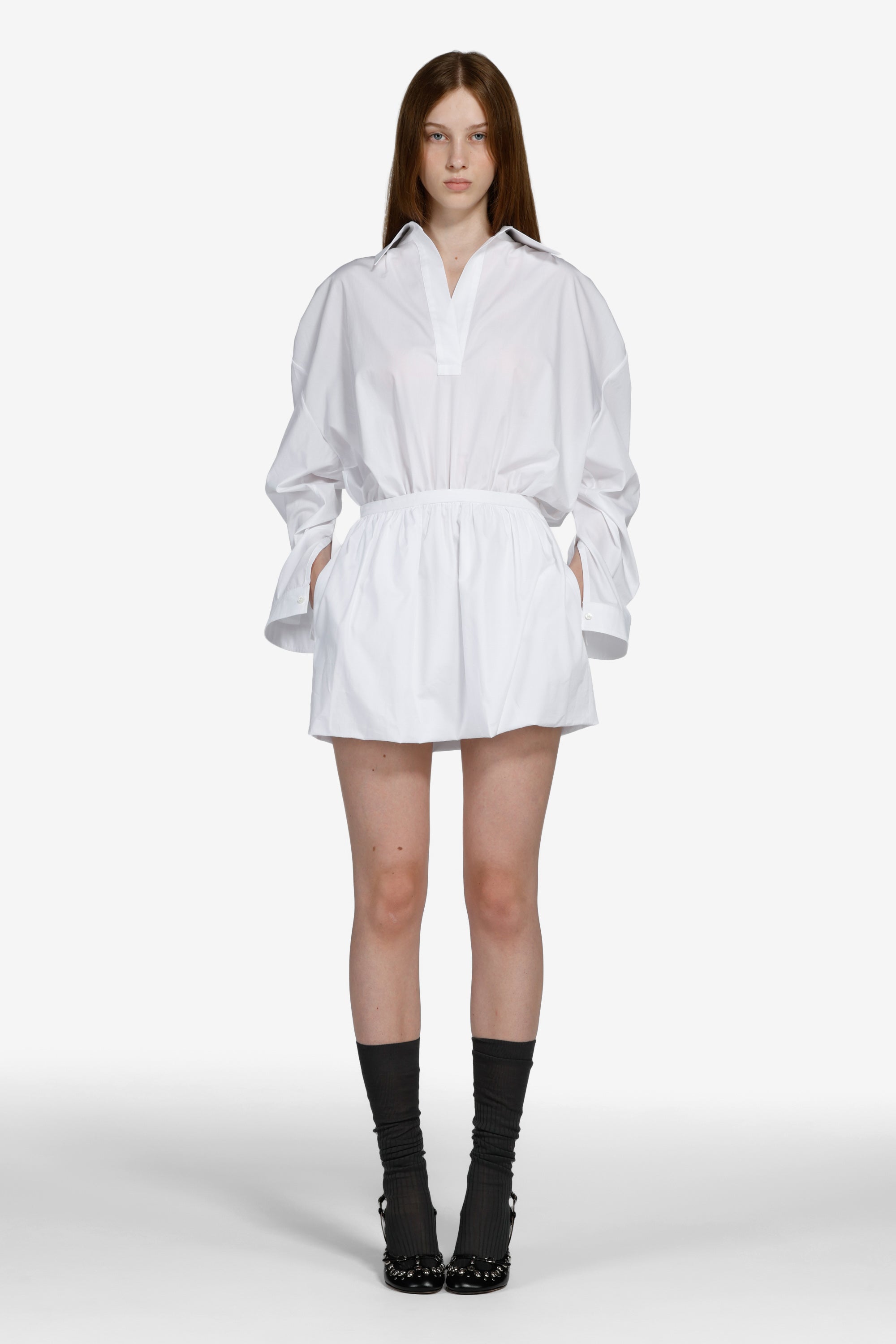 Camicia vestito con elastico in vita