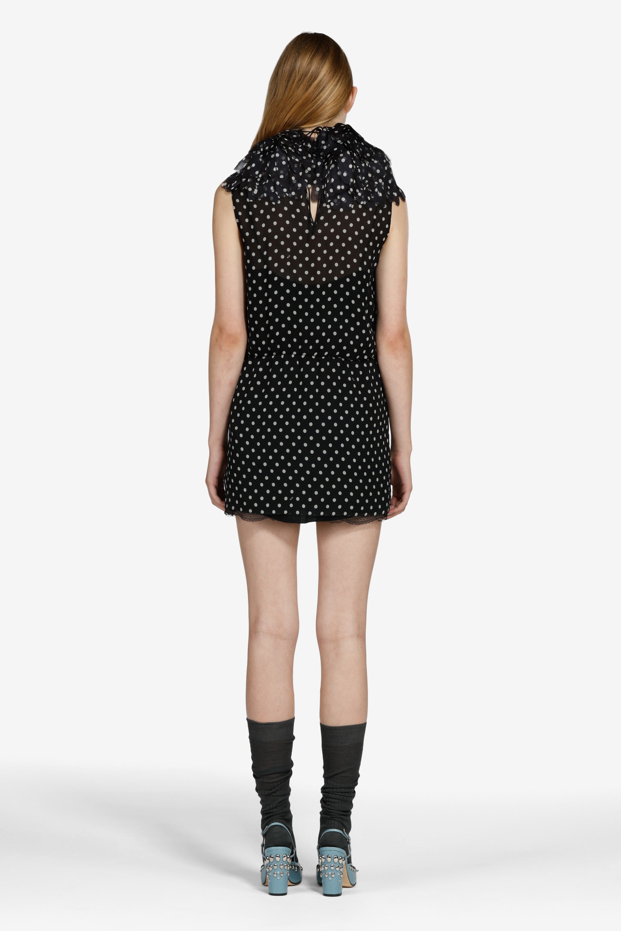 Vestito corto a pois