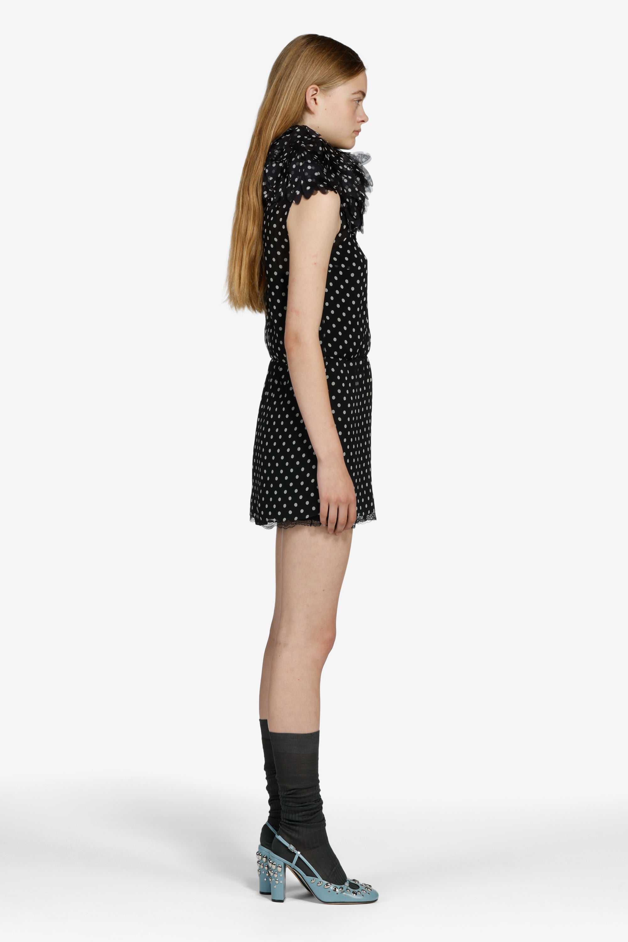 Vestito corto a pois