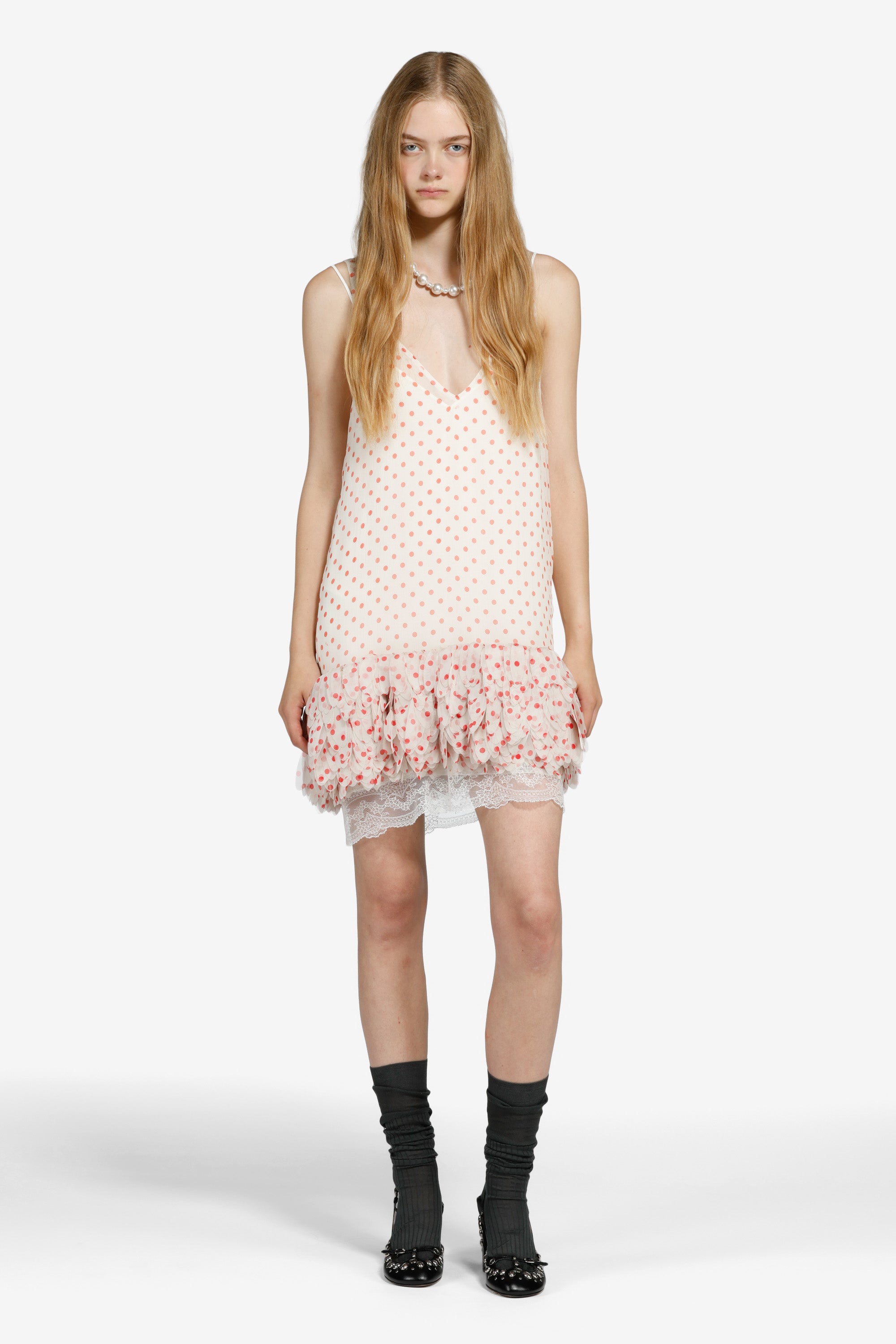 Vestito corto a pois