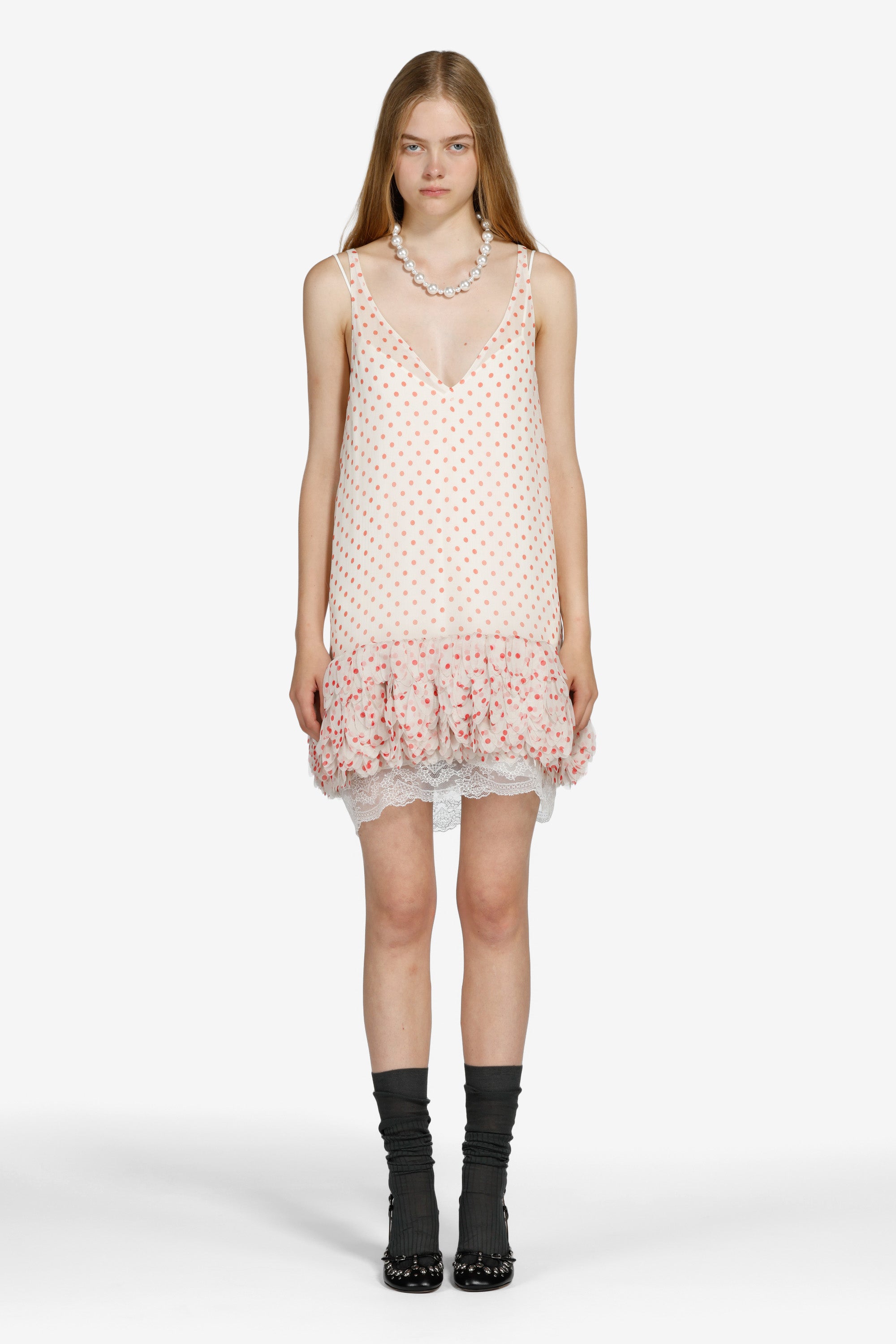 Vestito corto a pois