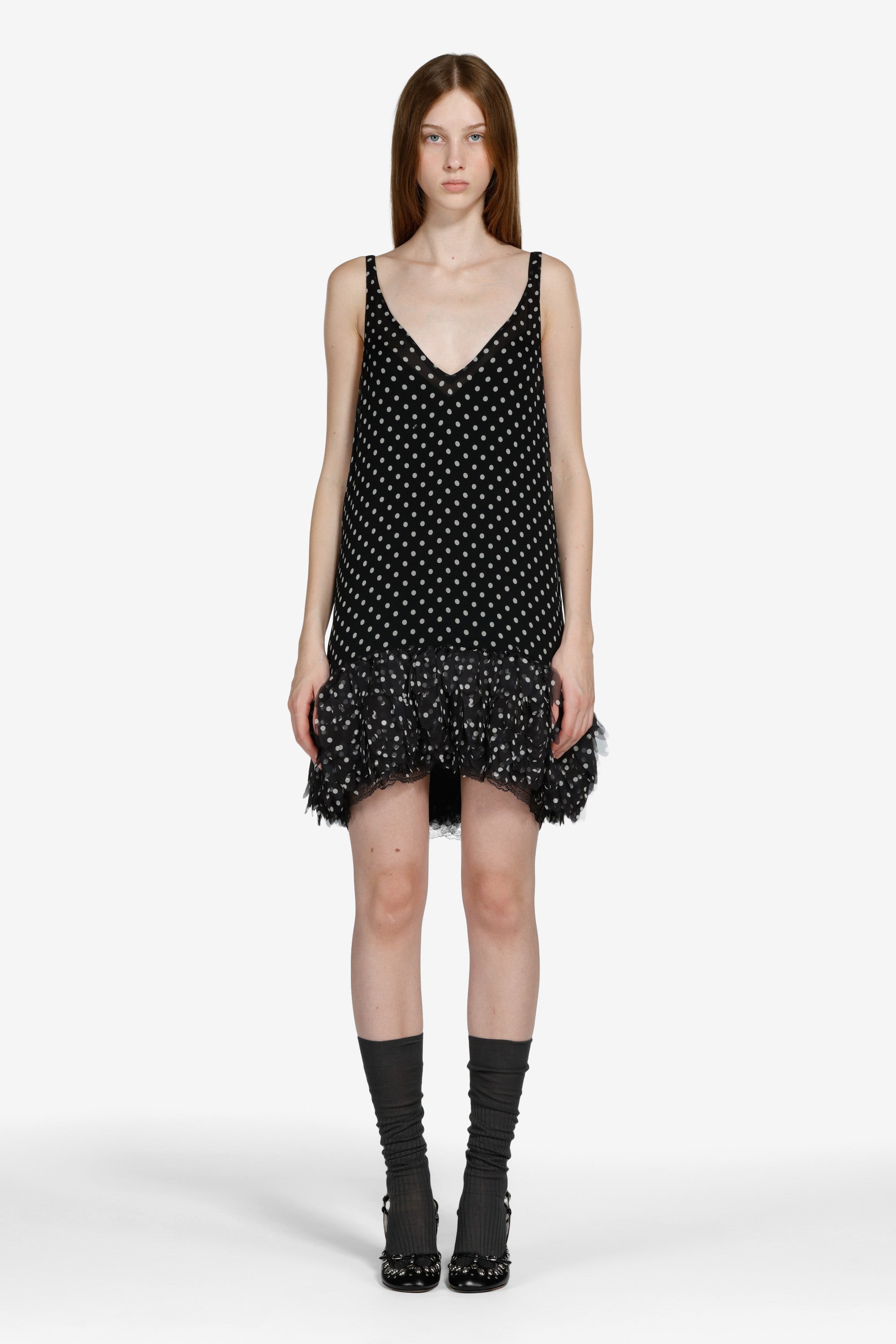 Vestito corto a pois