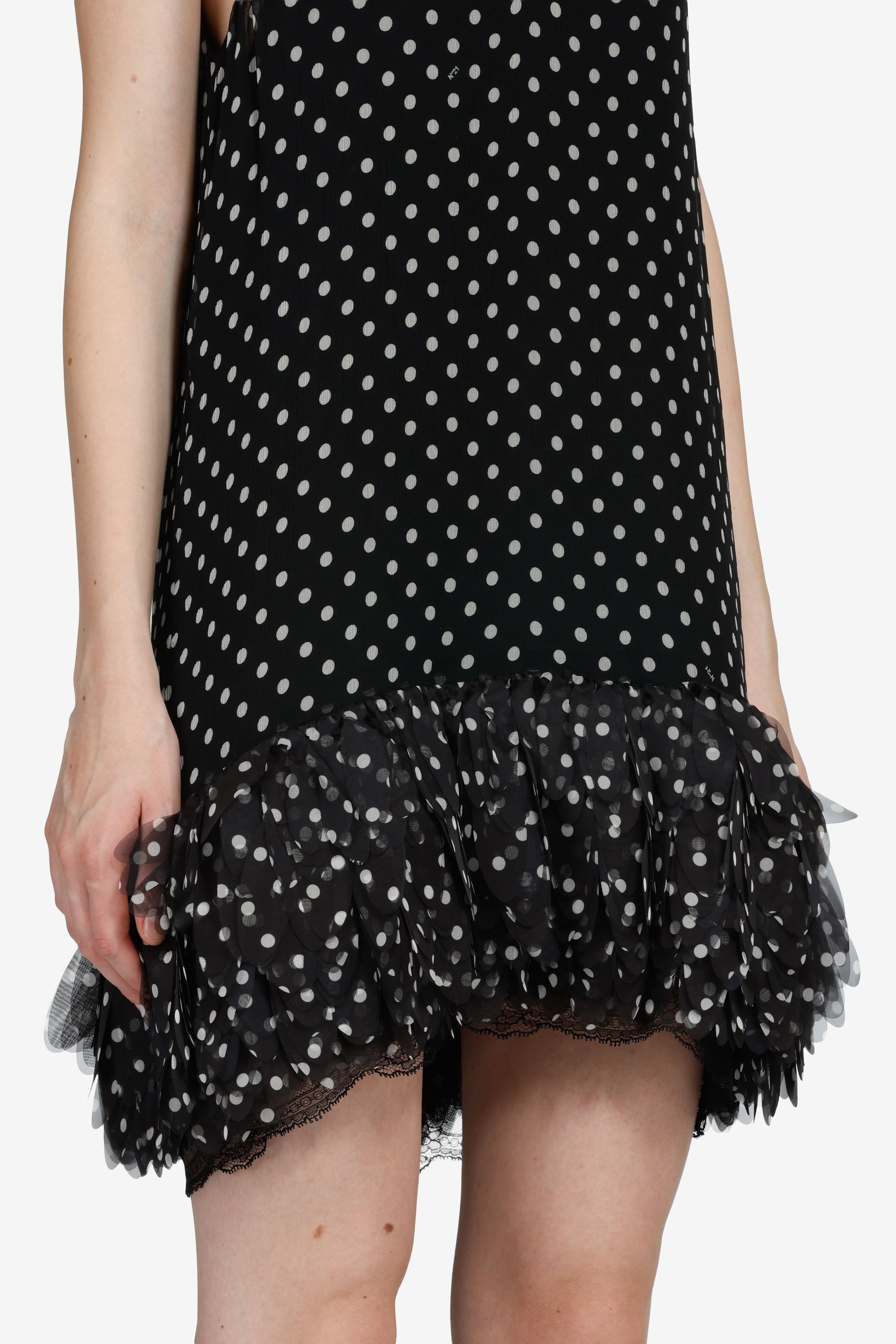 Vestito corto a pois