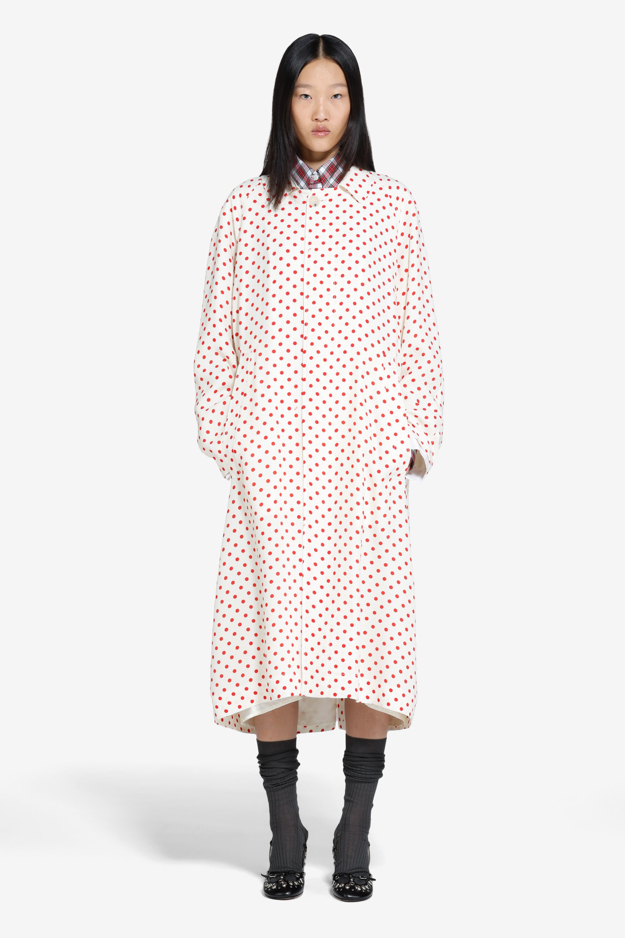 Cappotto lungo a pois