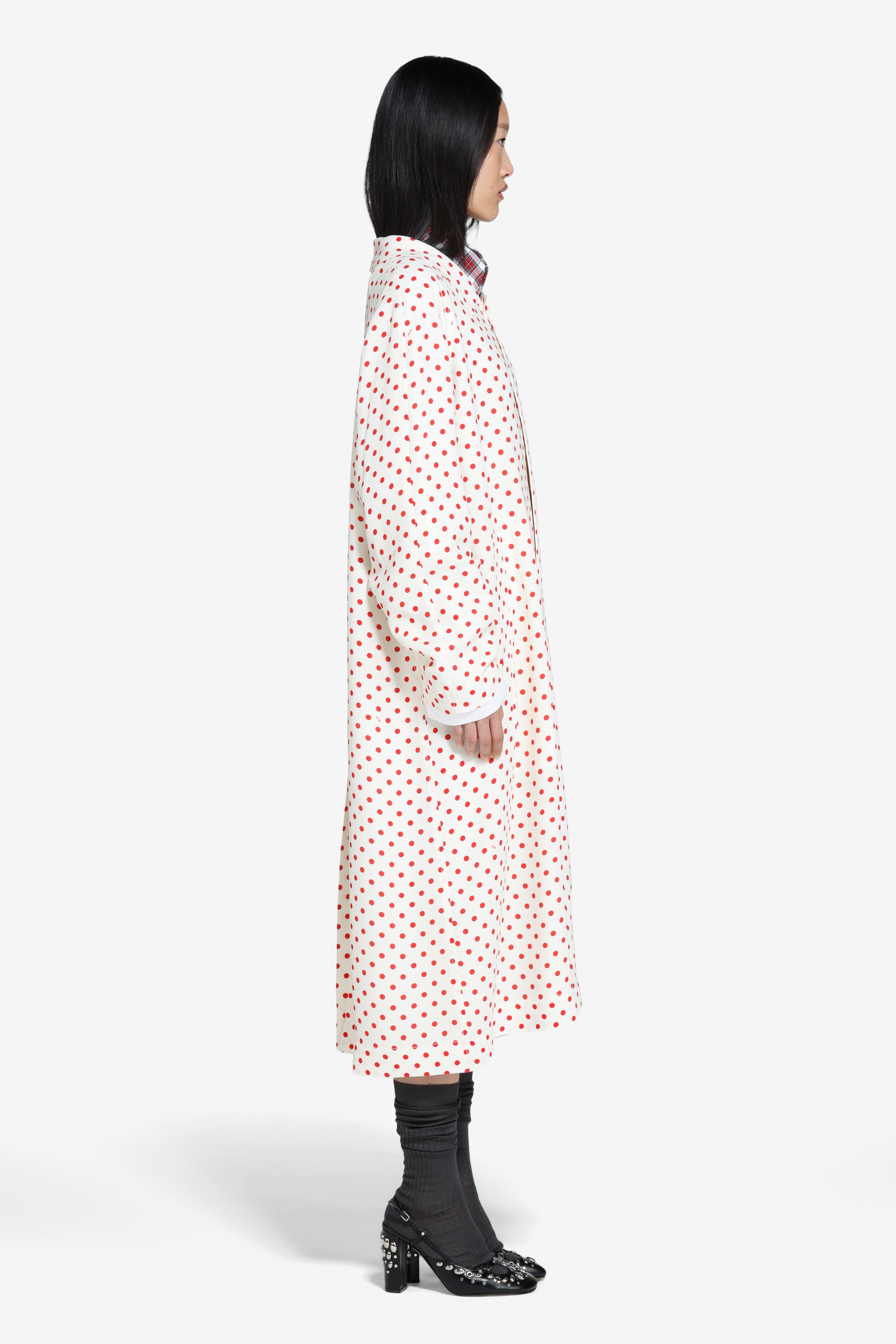 Cappotto lungo a pois