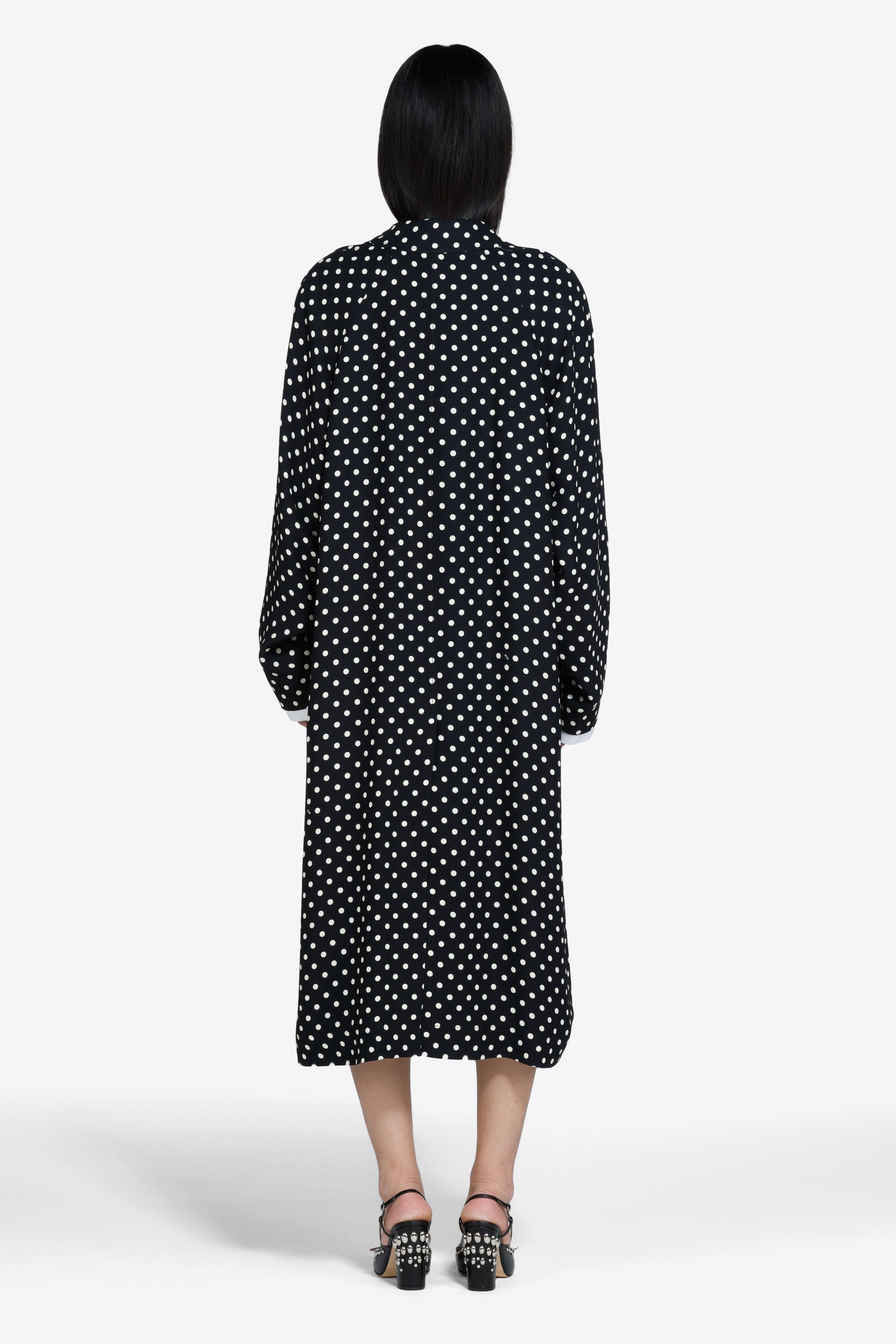 Cappotto lungo a pois