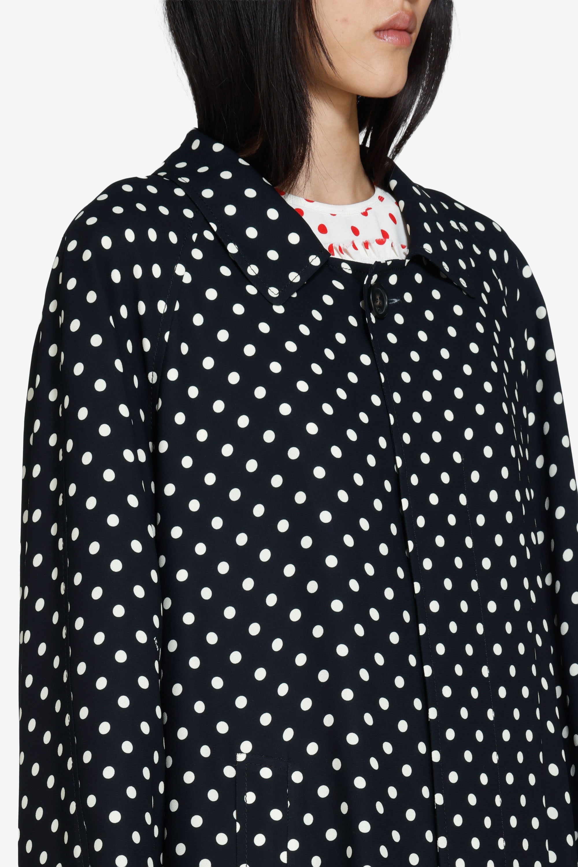 Cappotto lungo a pois