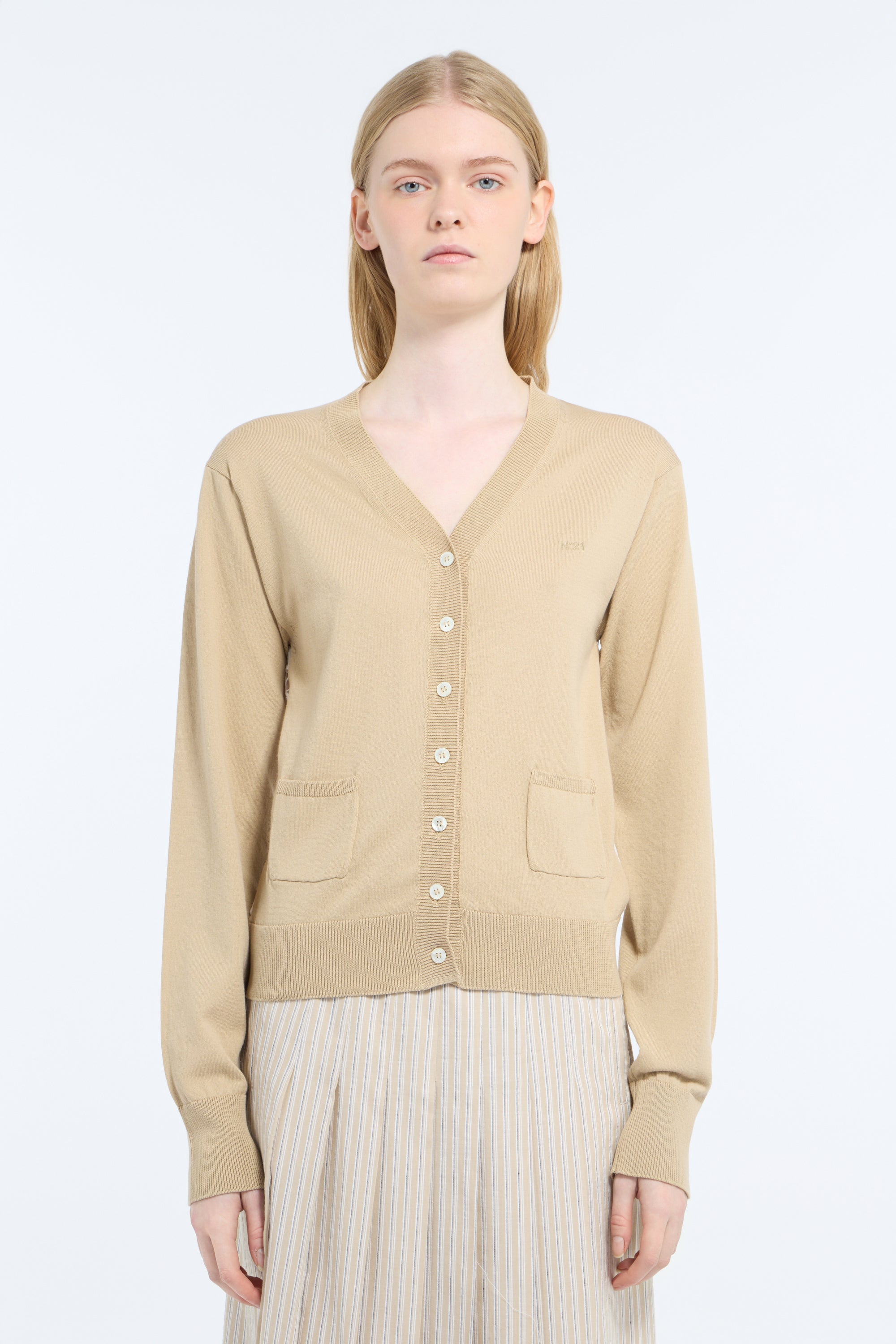 Cotton and rebrodé sangallo cardigan