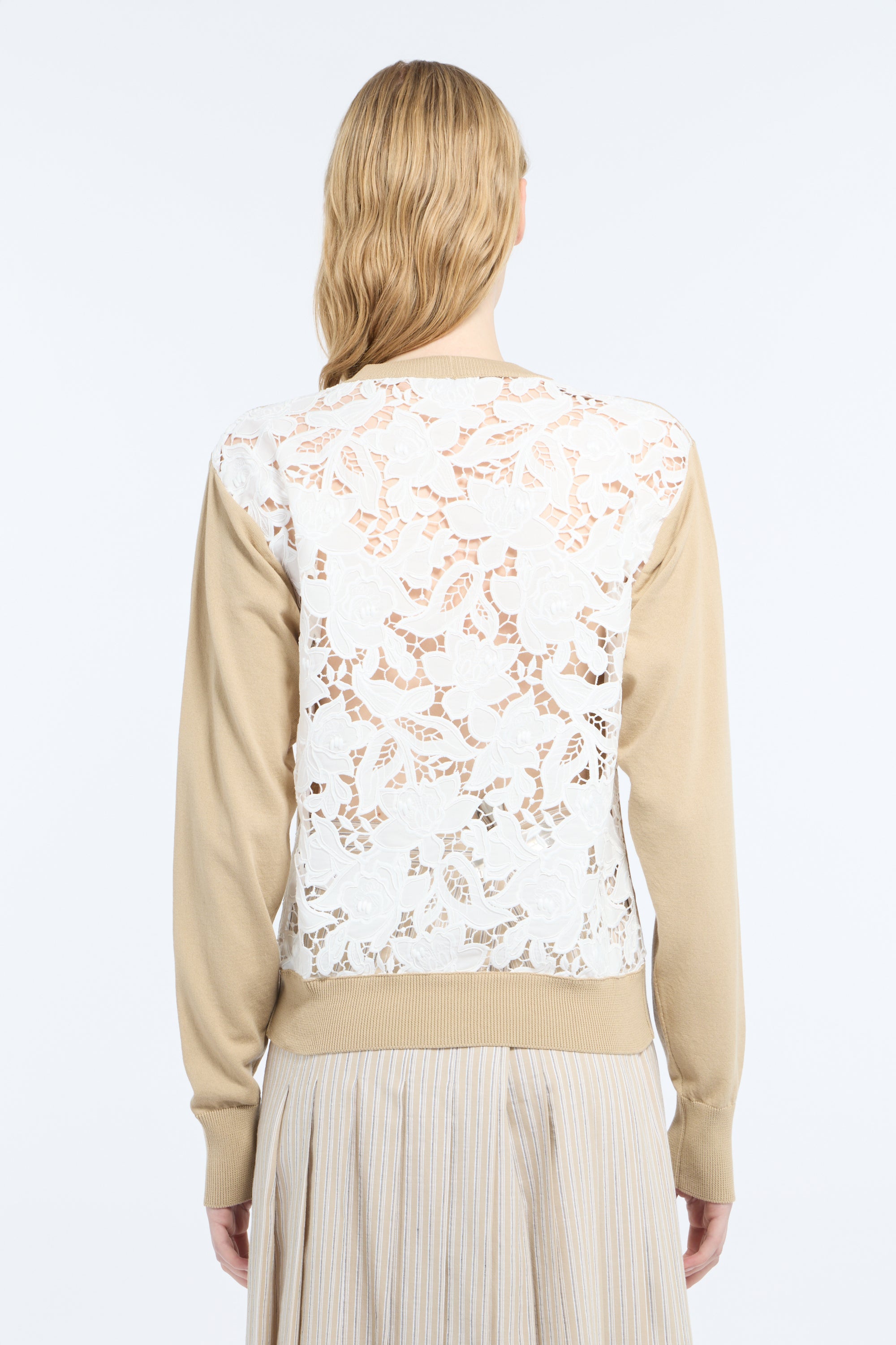 Cotton and rebrodé sangallo cardigan