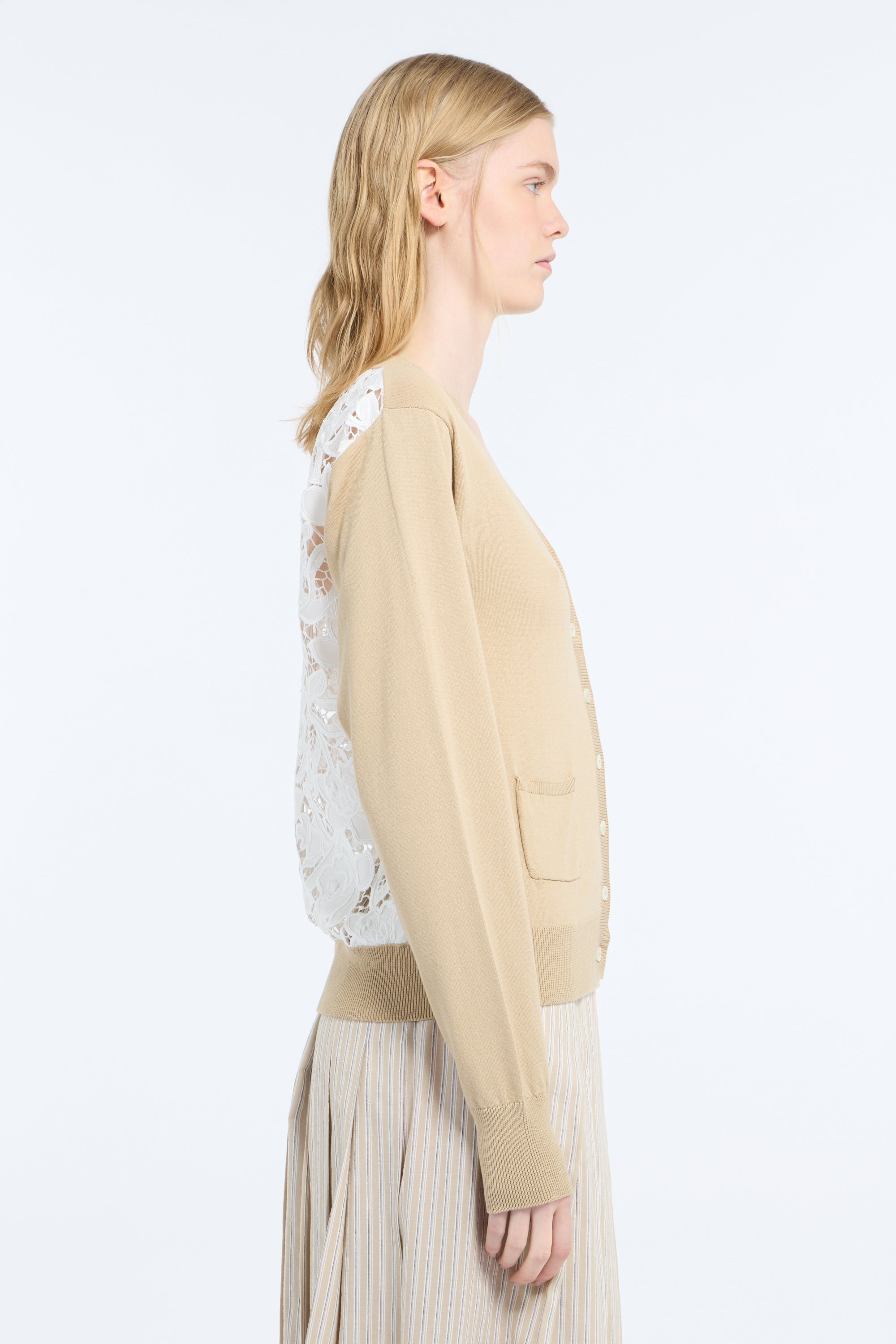 Cotton and rebrodé sangallo cardigan