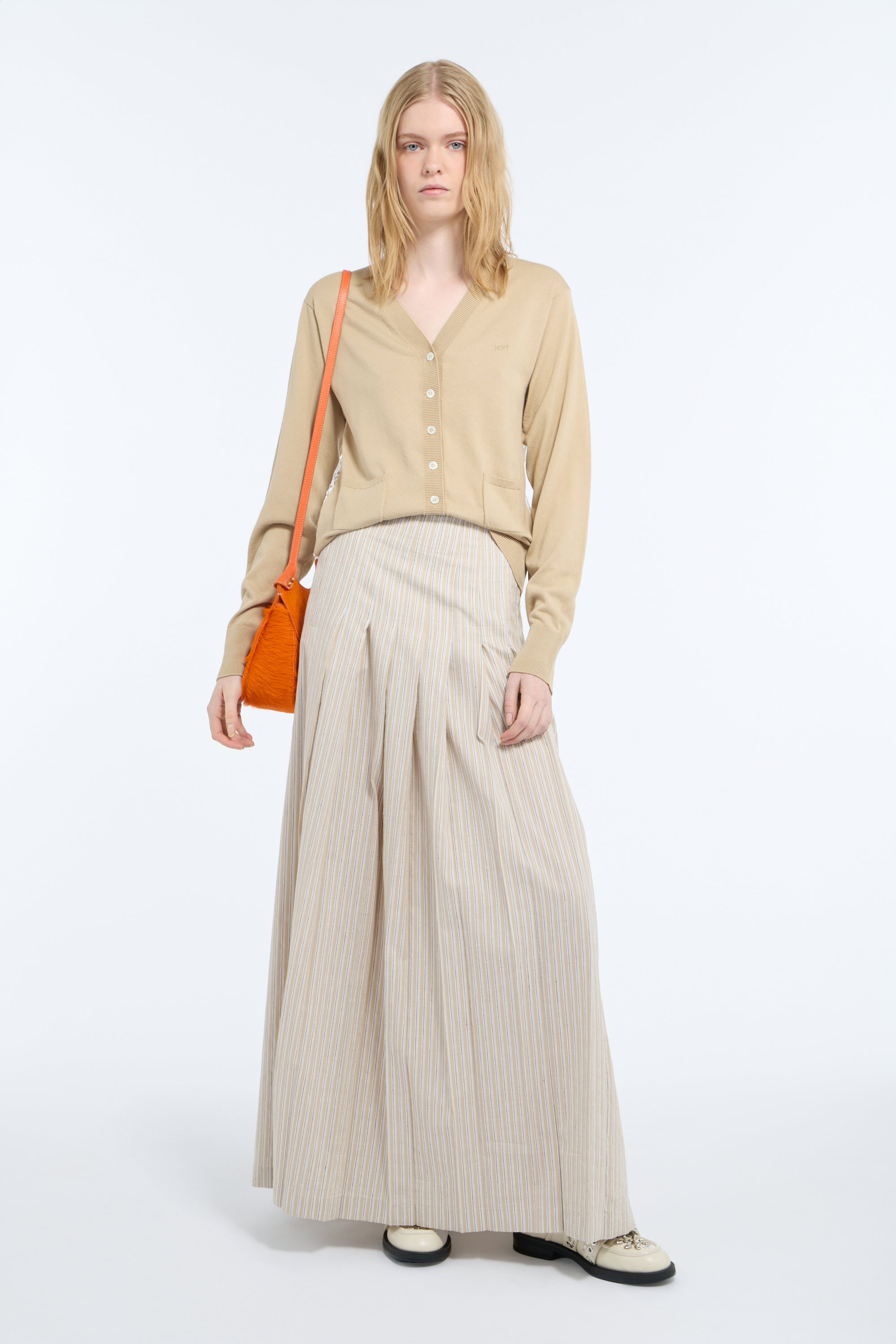 Cotton and rebrodé sangallo cardigan