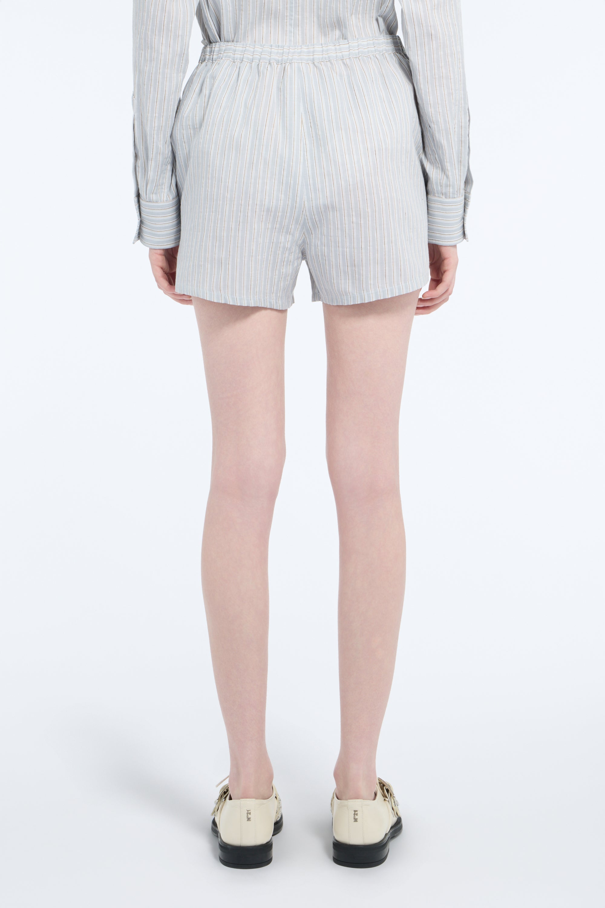 Cotton and linen muslin shorts