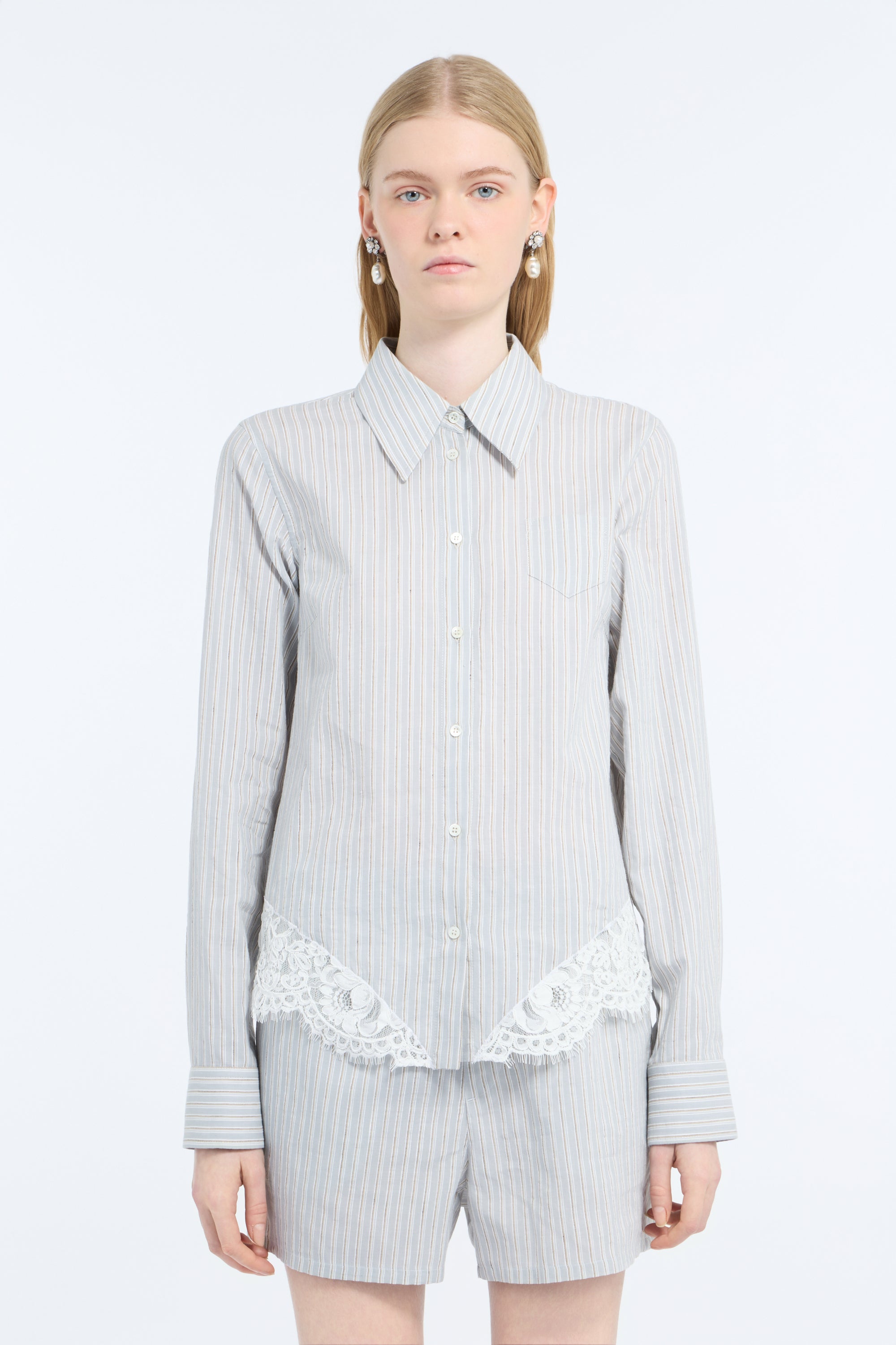 Cotton and linen muslin shirt