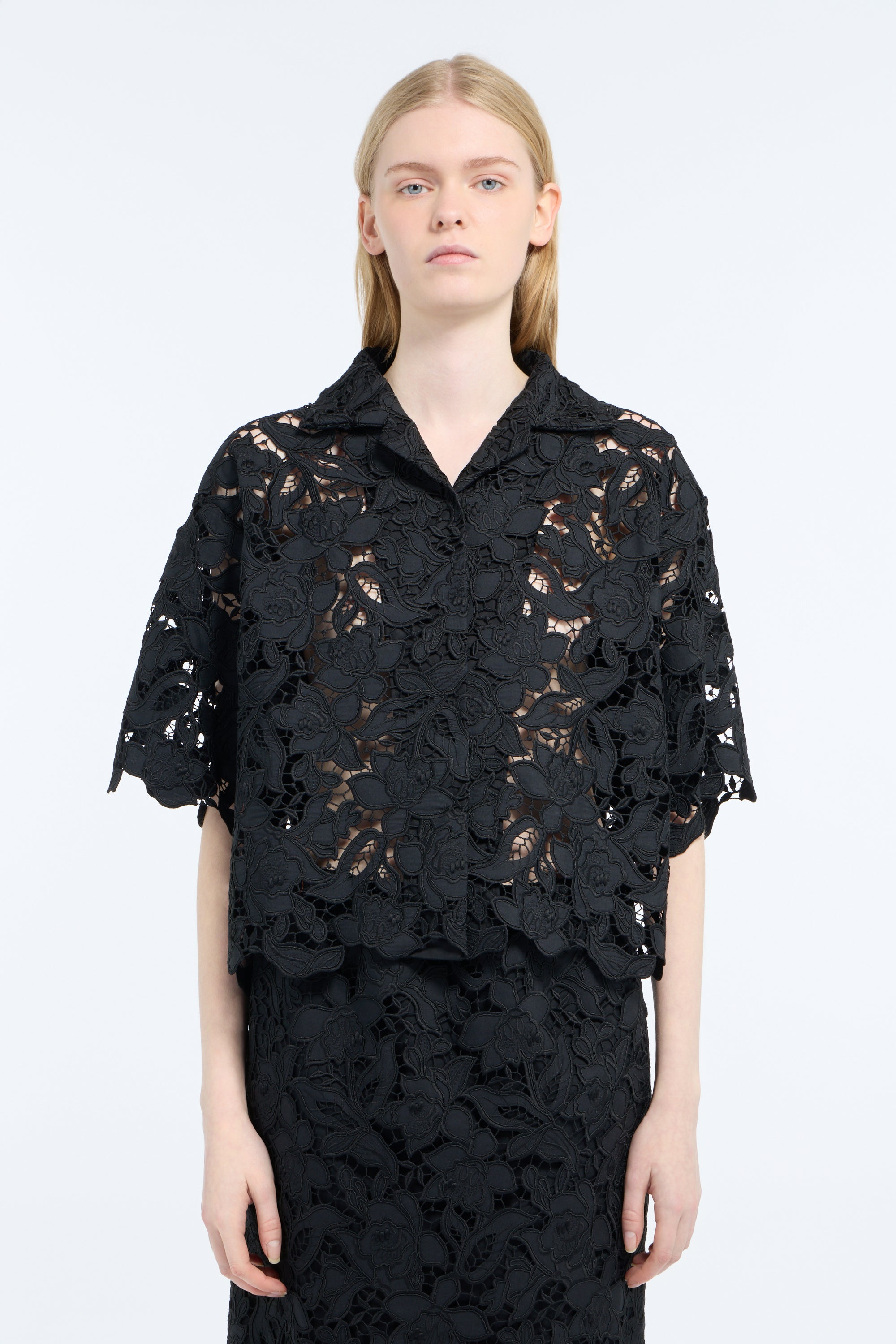Lace bowling shirt