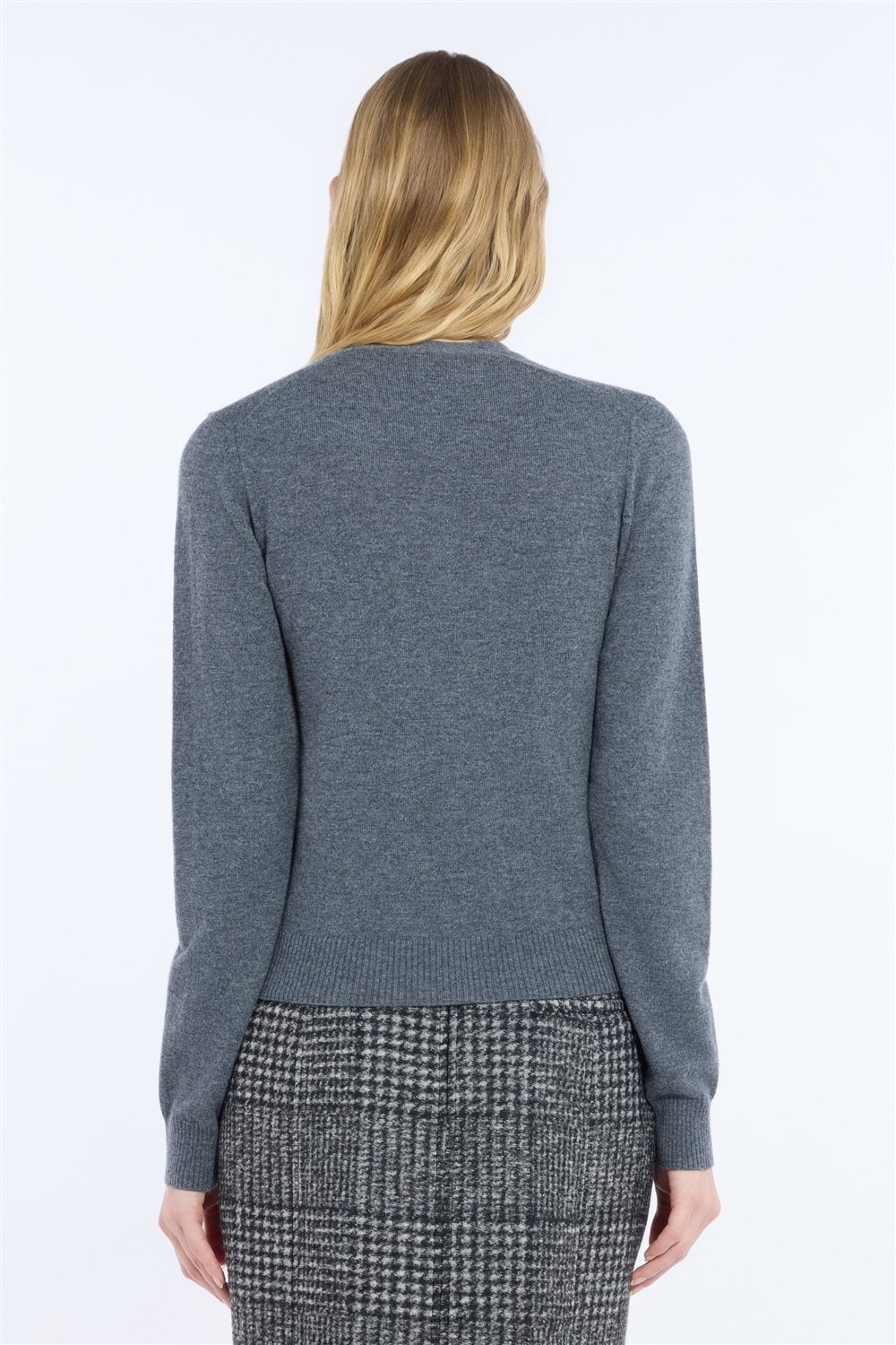 Wool cardigan with embroidered flowers