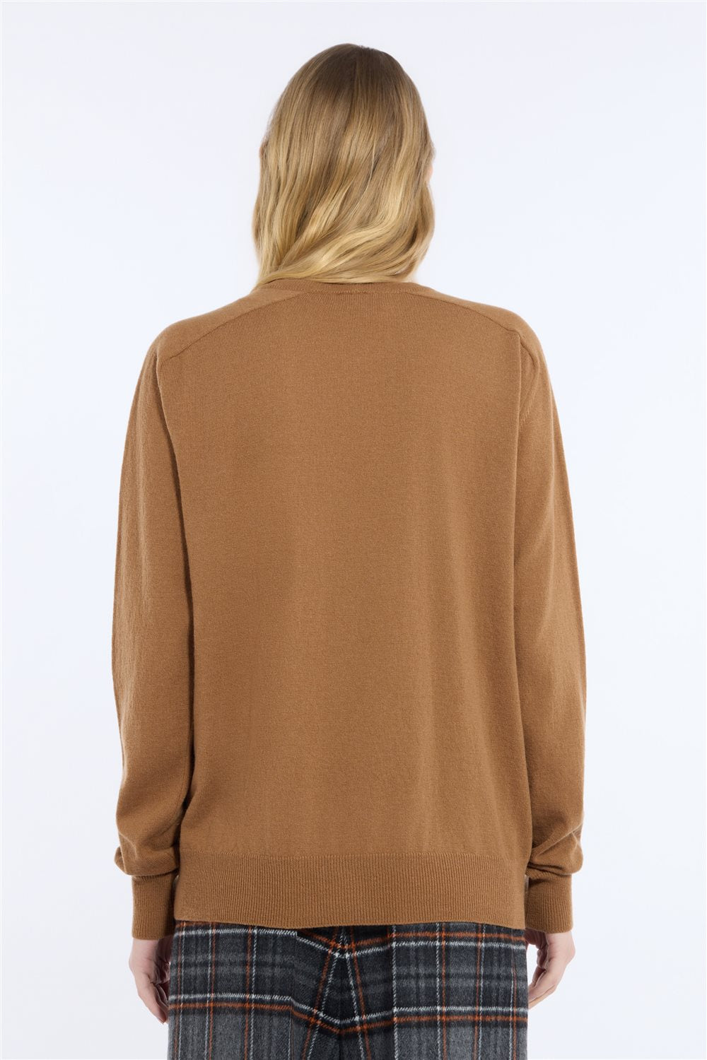 Crew neck wool sweater with jewel application