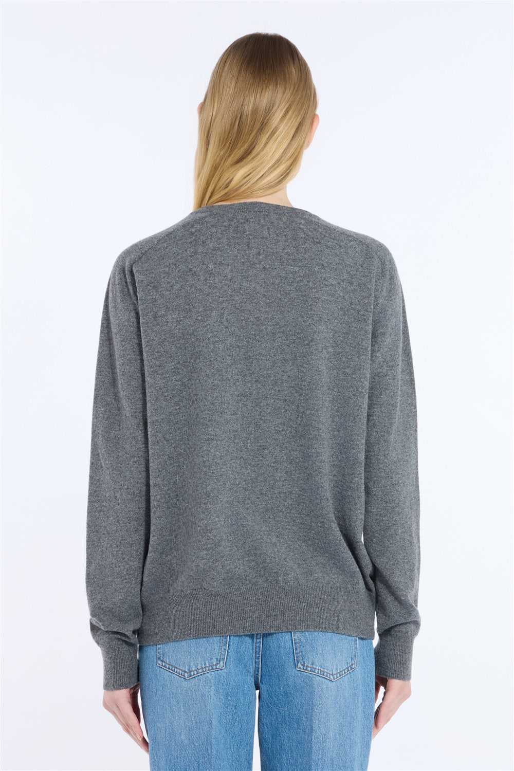Wool crew-neck sweater with jewel appliqué