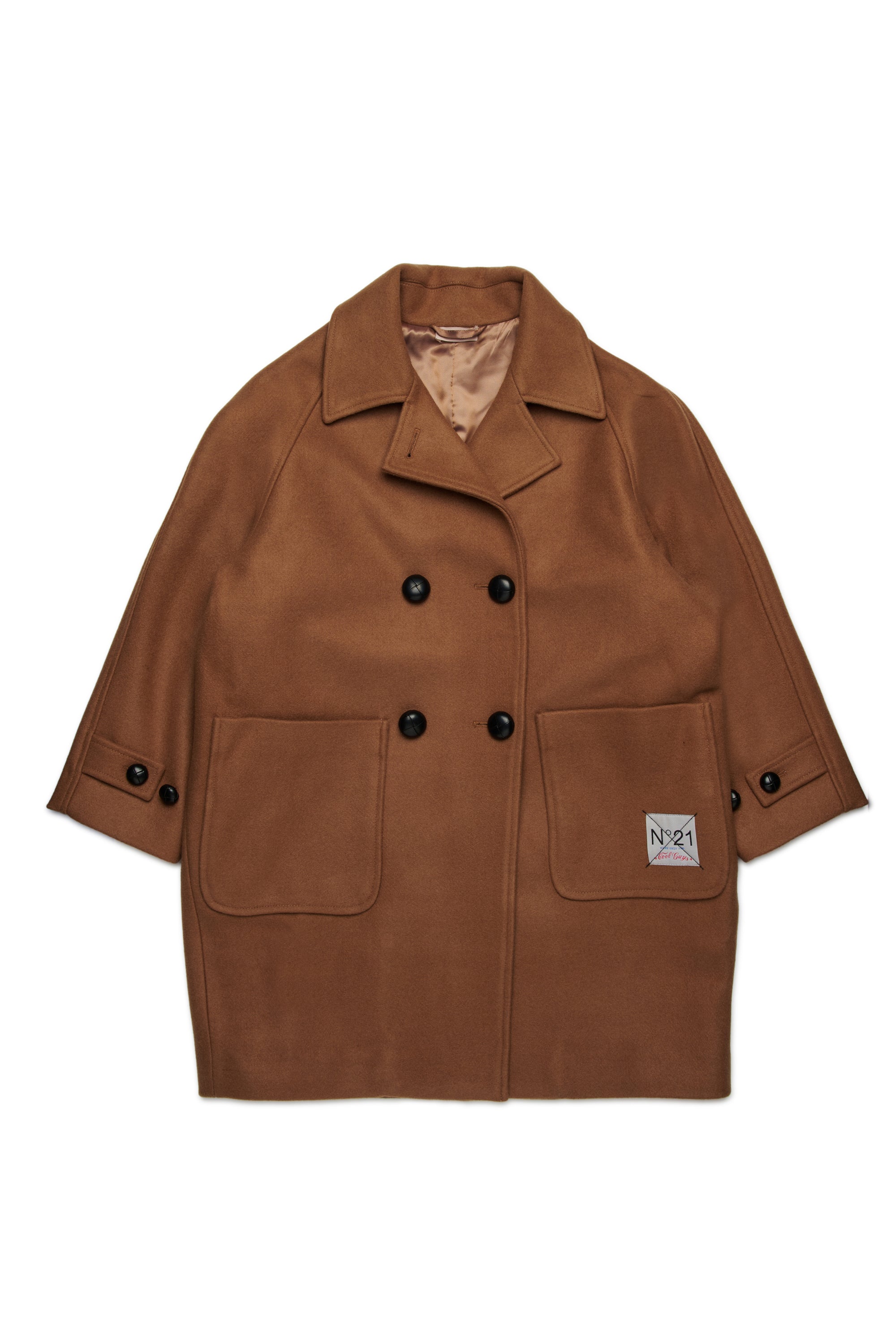 Egg-shaped double-breasted cloth coat