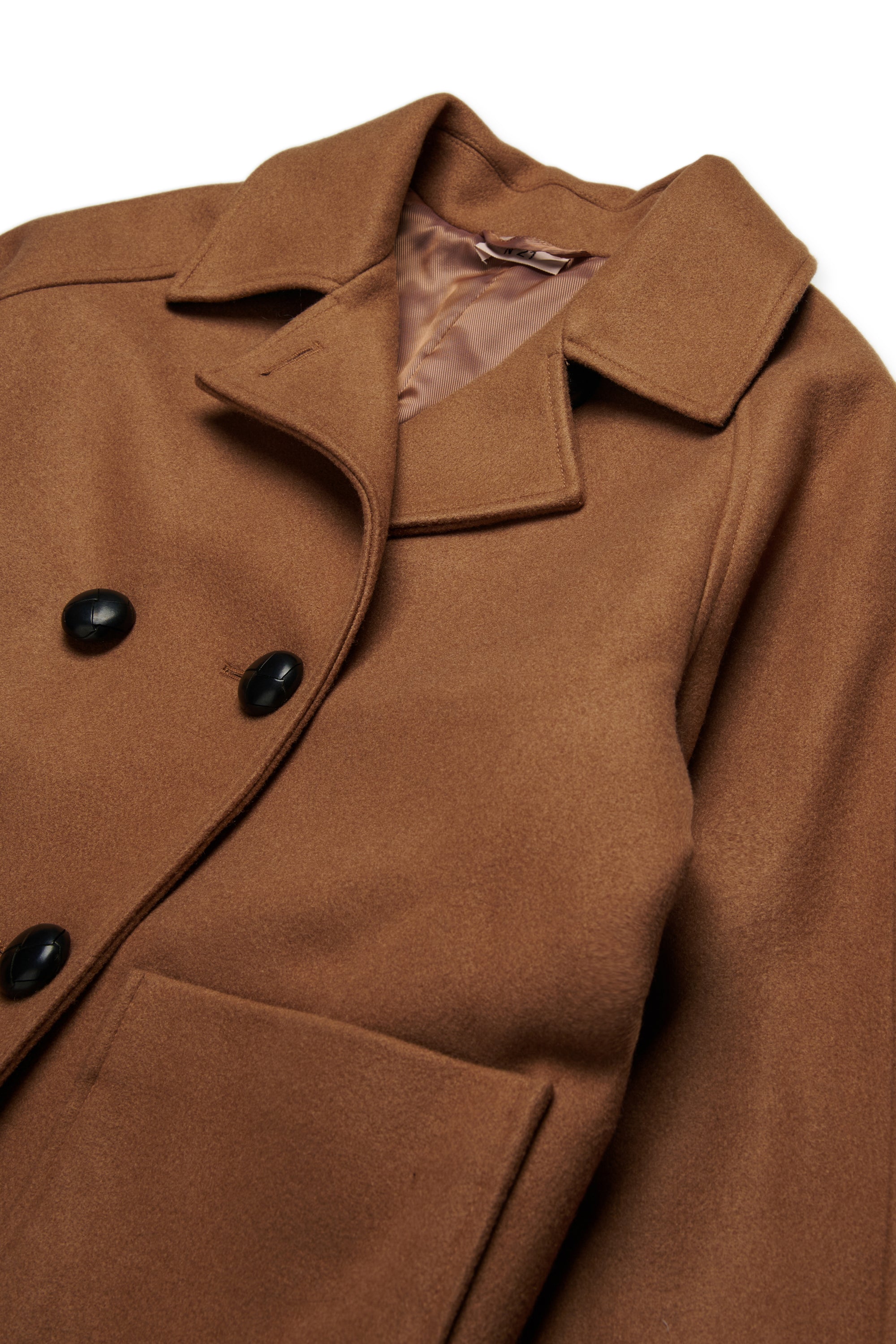 Egg-shaped double-breasted cloth coat