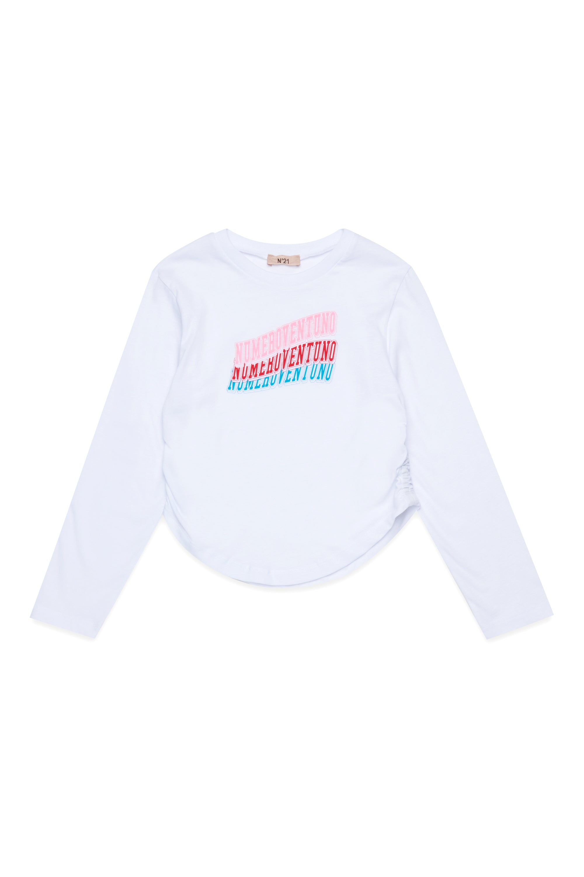 T-shirt manica lunga in jersey con grafica multicolore