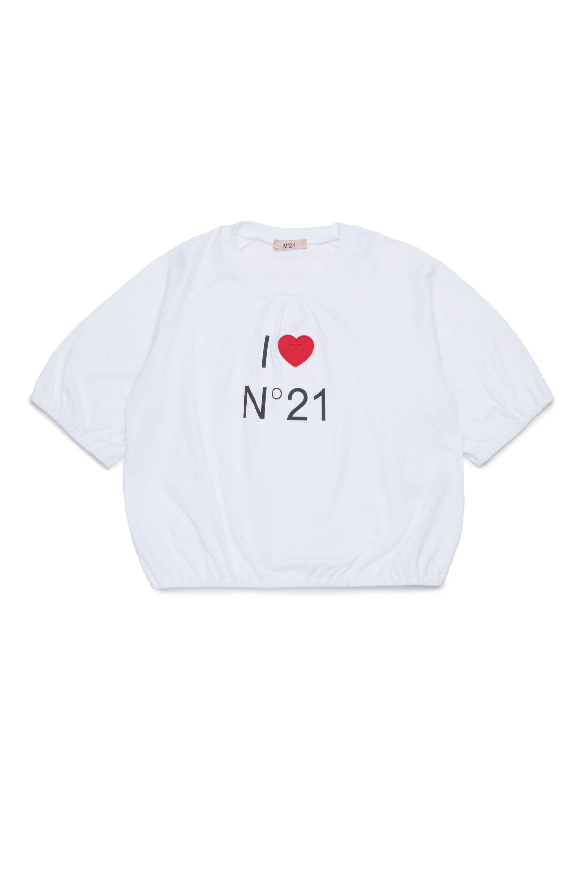 Cotton jersey T-shirt with I Love N°21 print