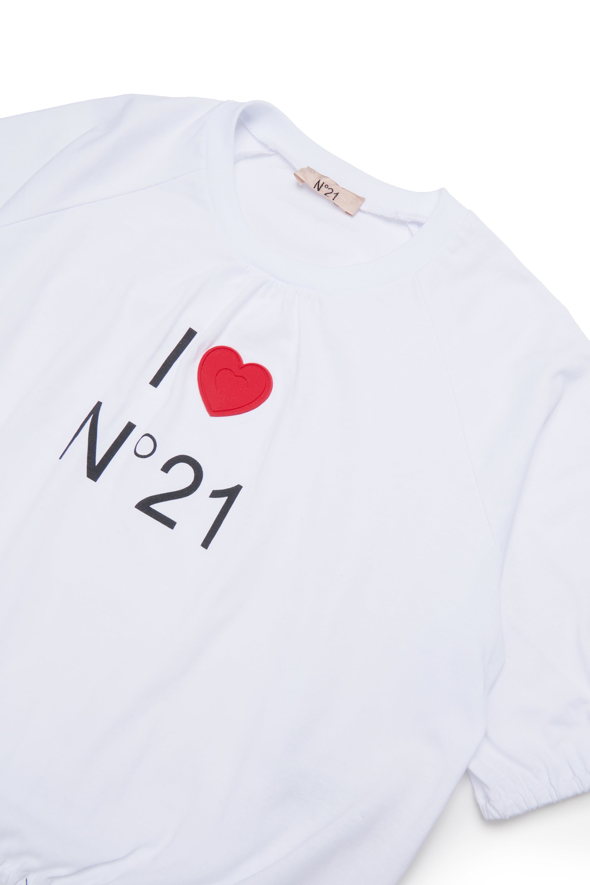 Cotton jersey T-shirt with I Love N°21 print