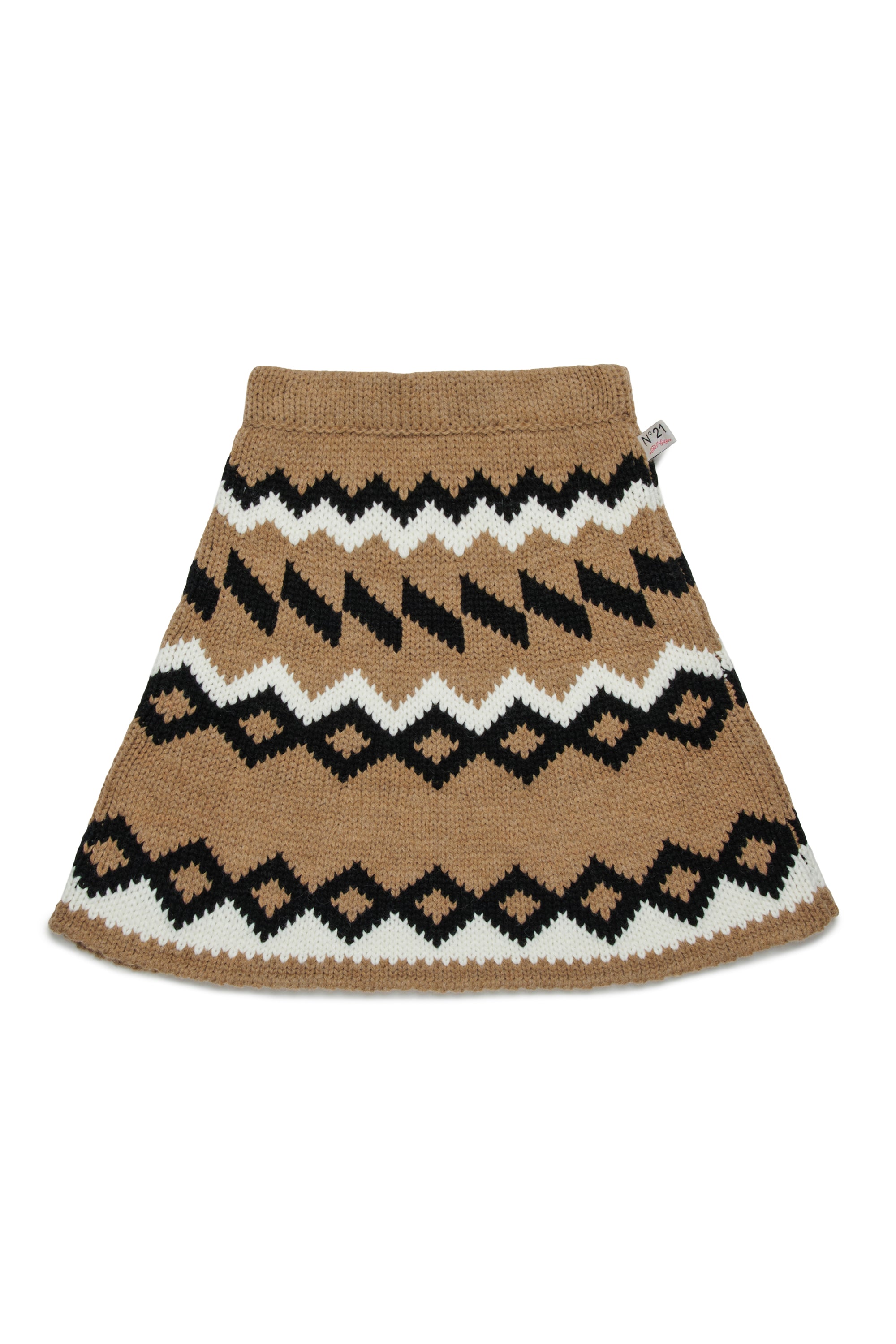 Knit skirt with geometric pattern
