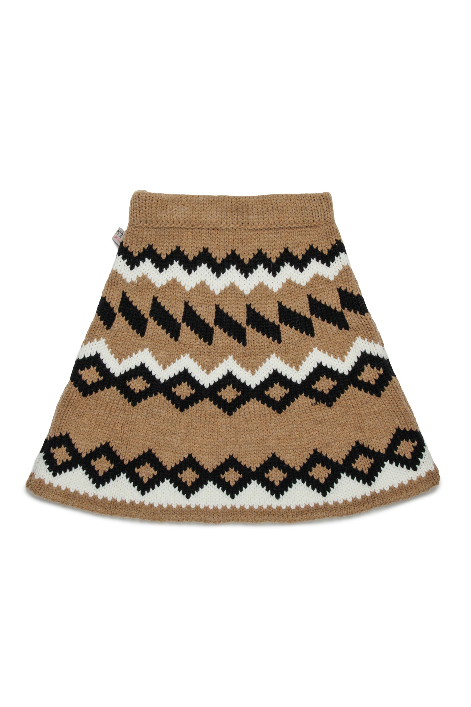 Knit skirt with geometric pattern