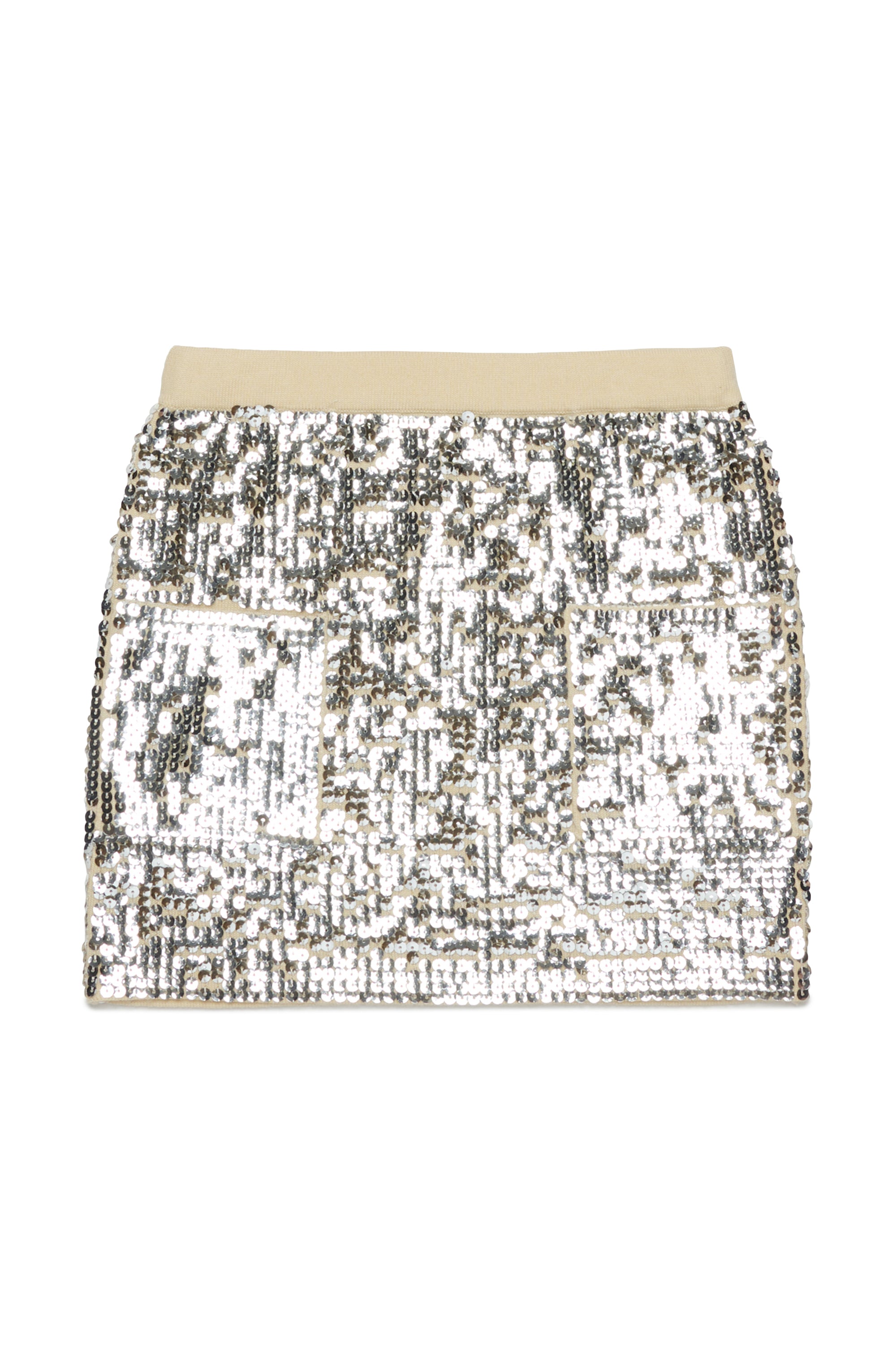 Wool blend miniskirt with sequins