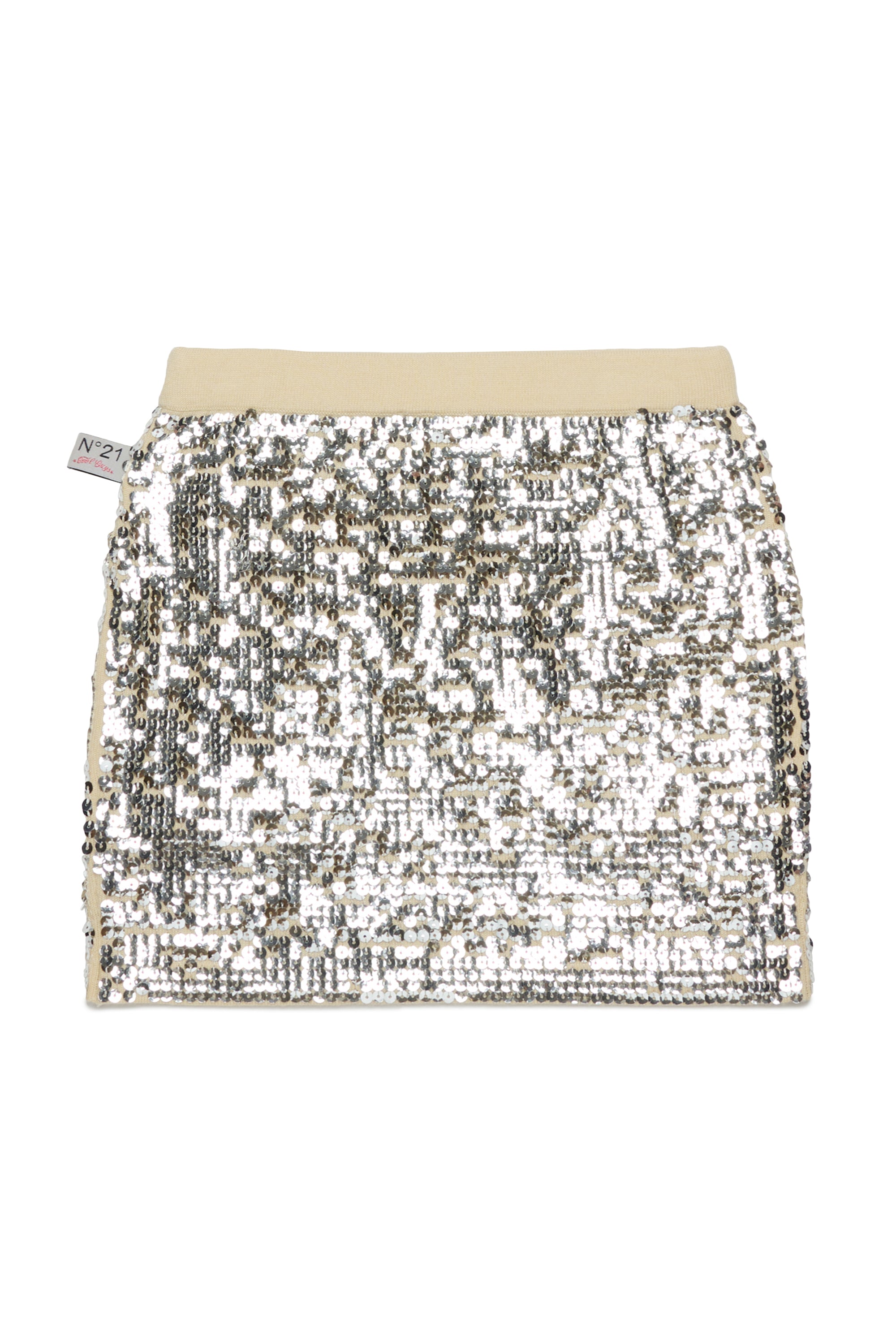 Wool blend miniskirt with sequins