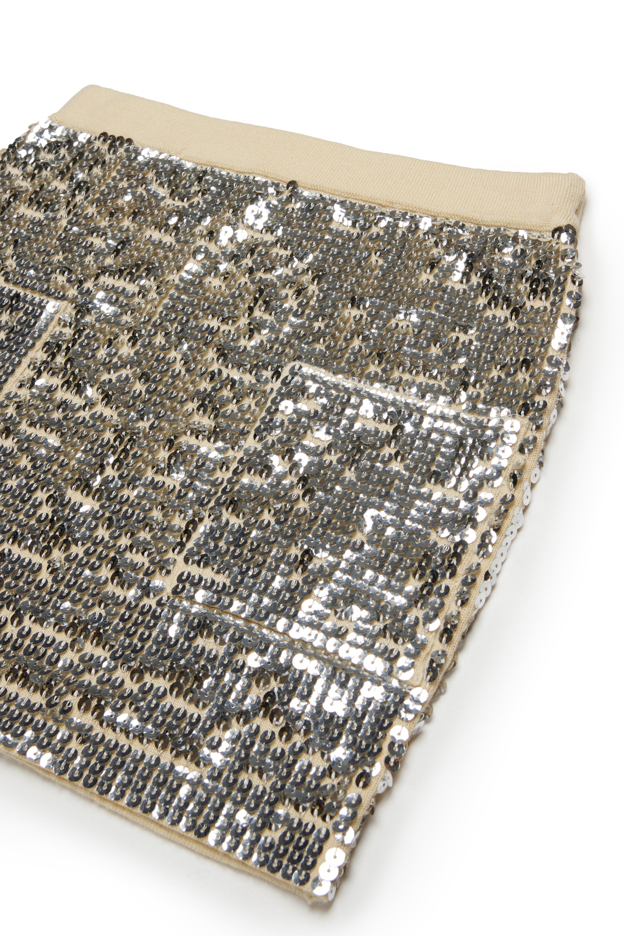 Wool blend miniskirt with sequins