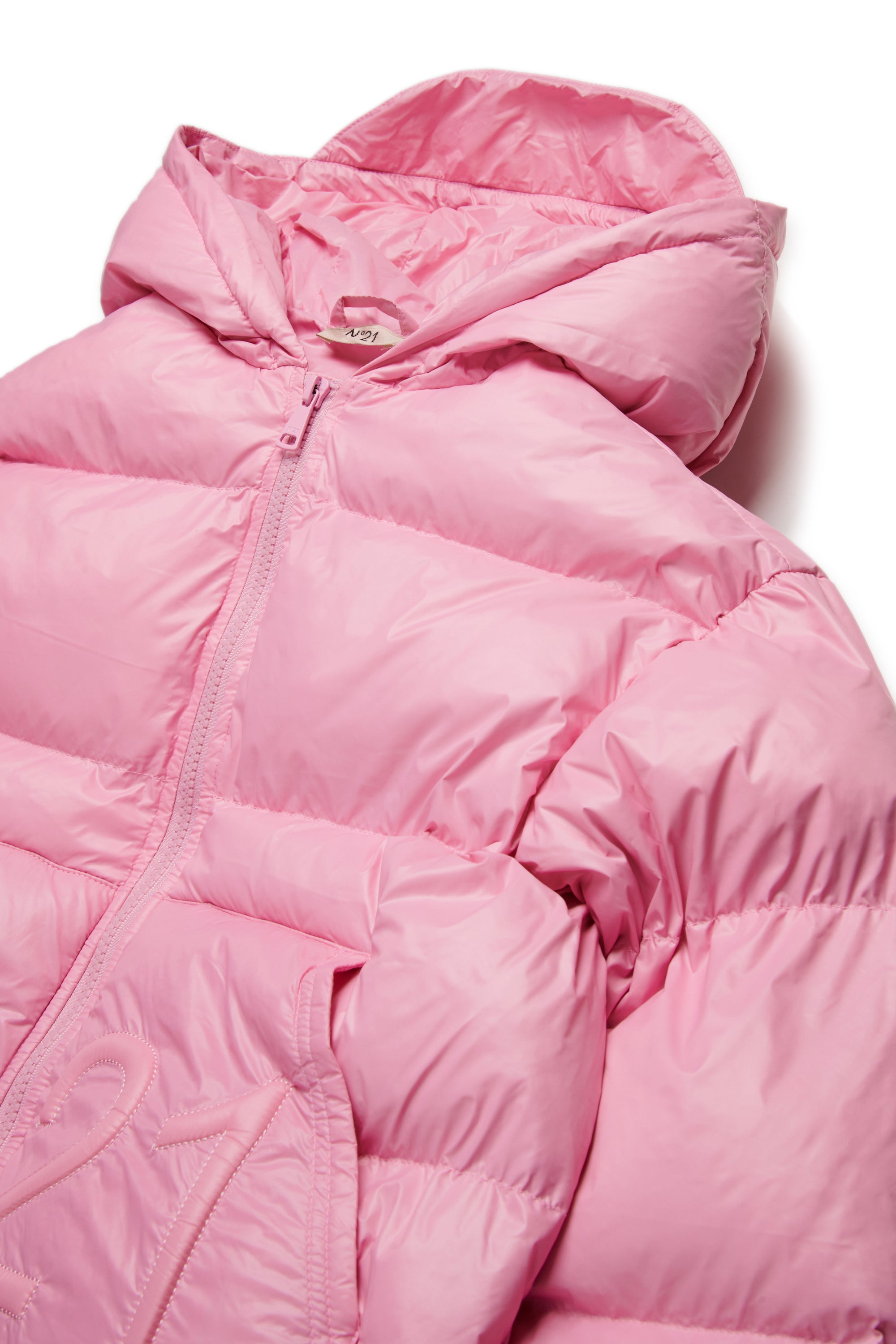 N21 KIDS | Long padded jacket with asymmetric hem