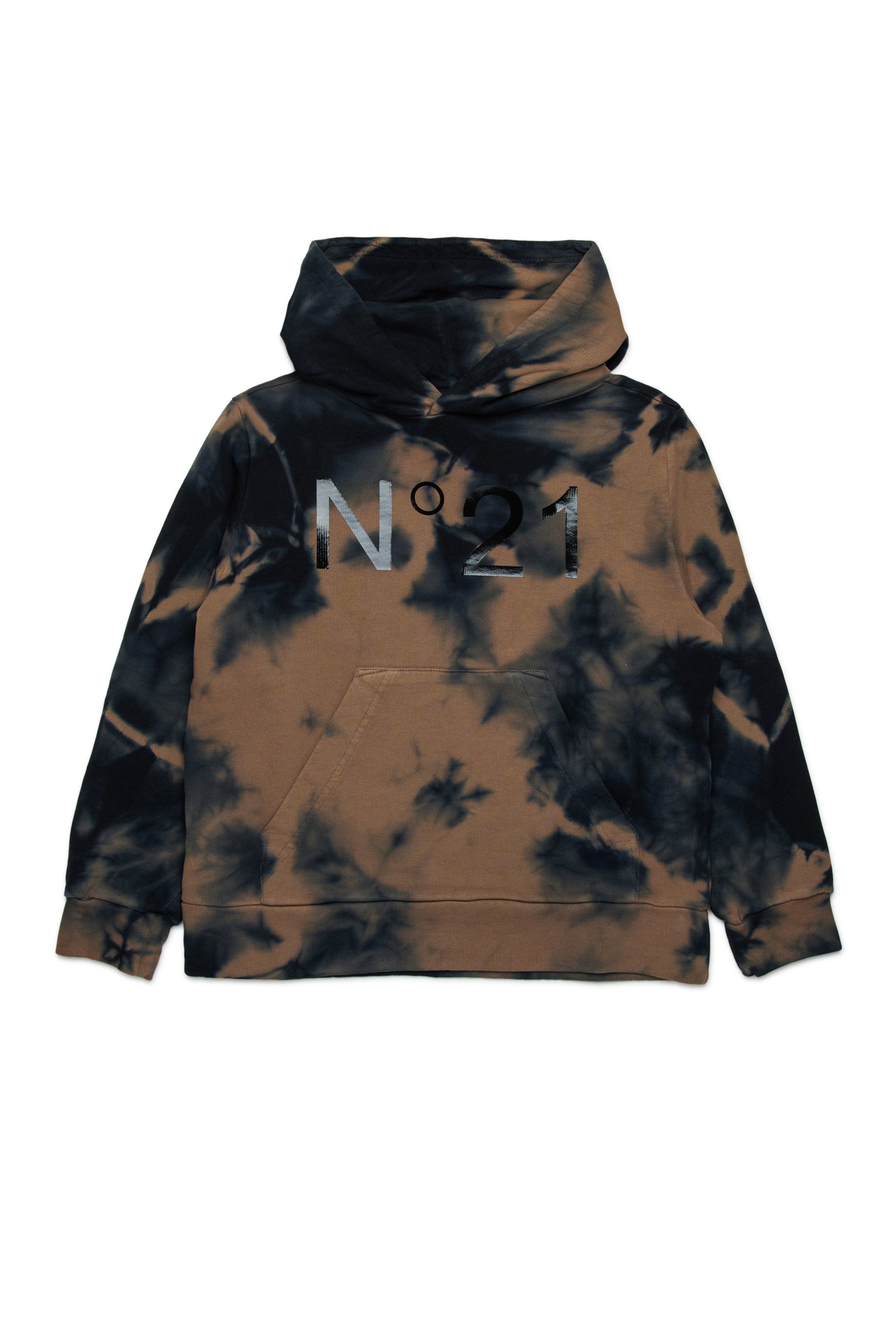 Felpa in cotone tie-dye con cappuccio