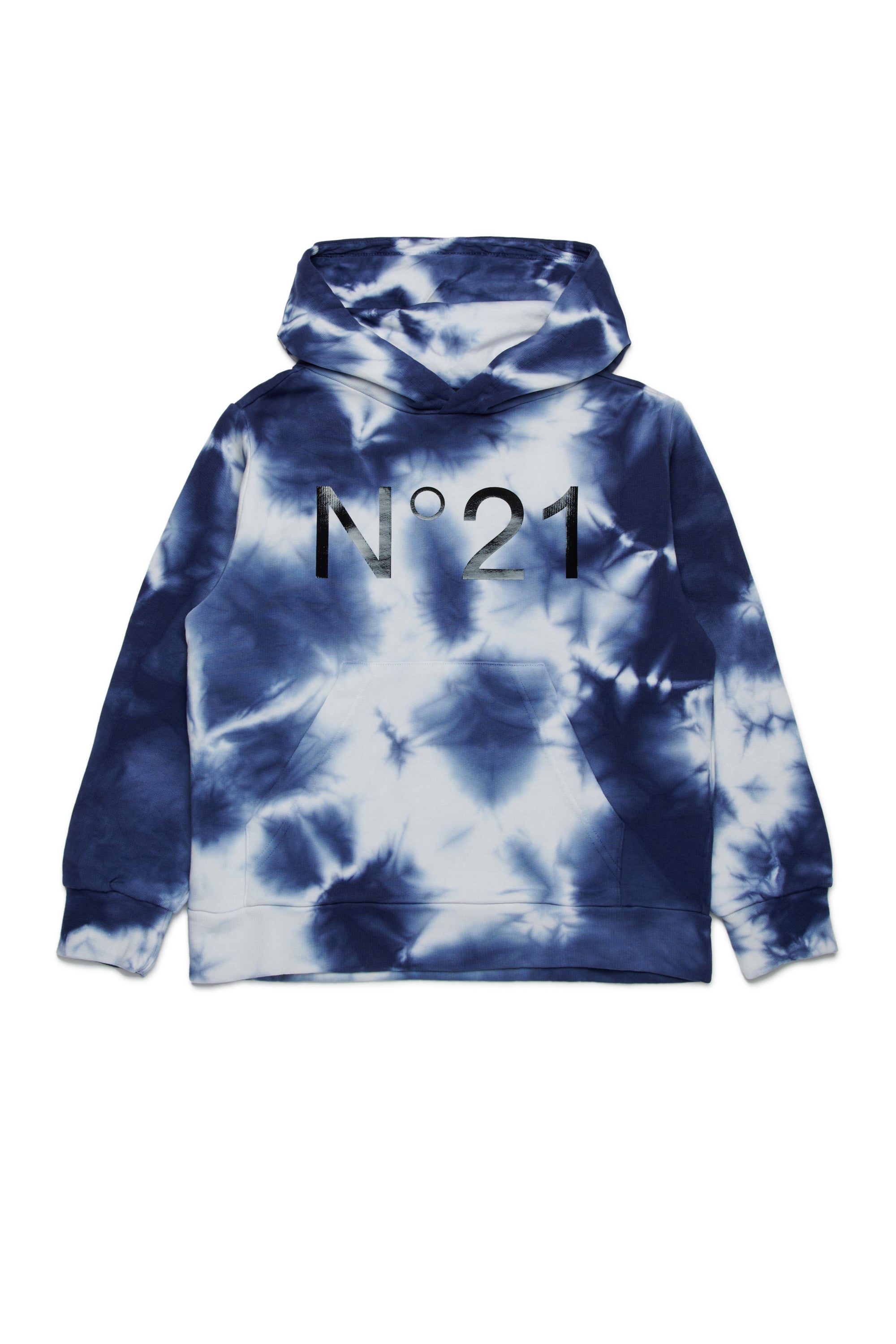 Felpa in cotone tie-dye con cappuccio