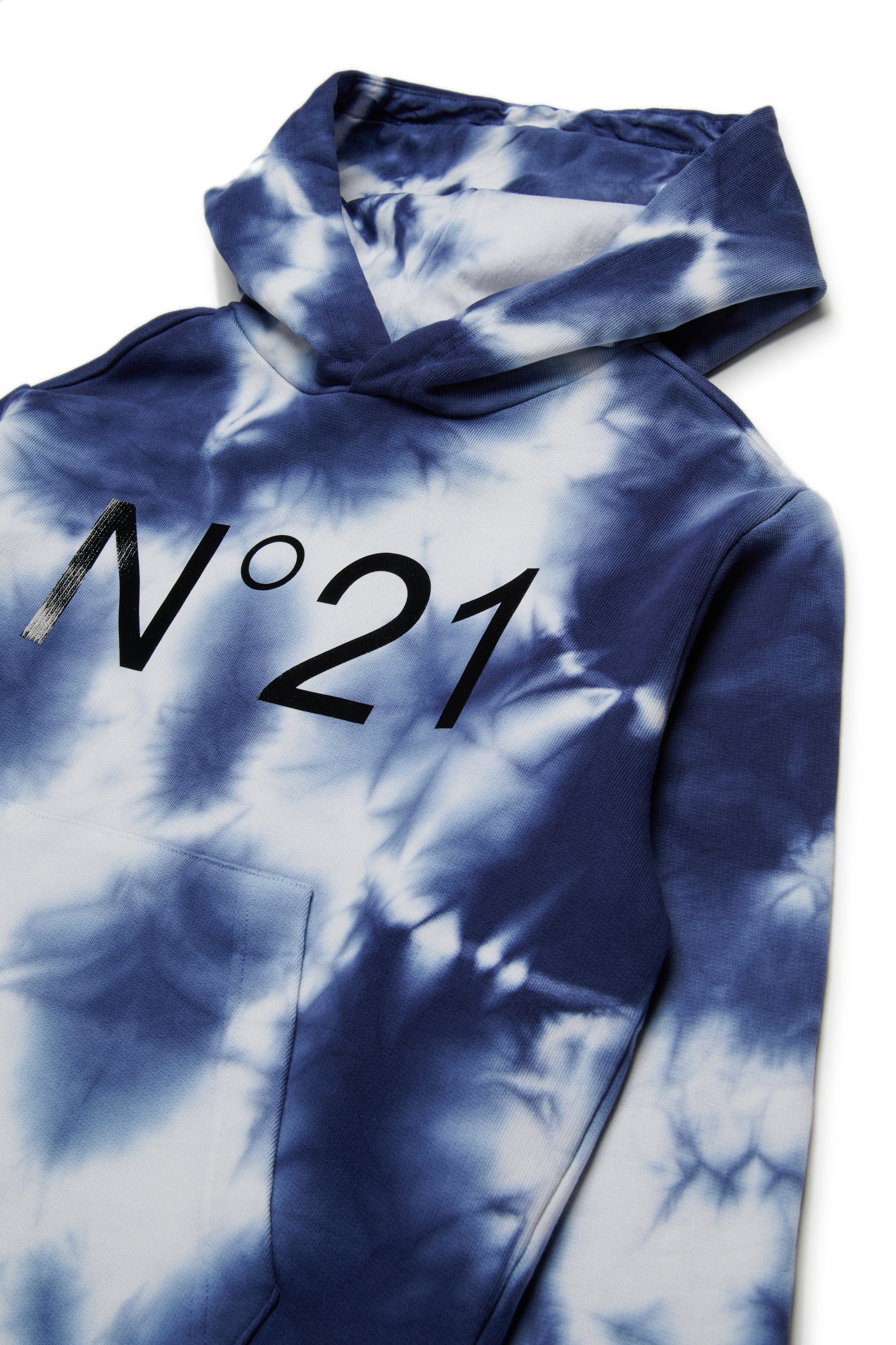 Felpa in cotone tie-dye con cappuccio