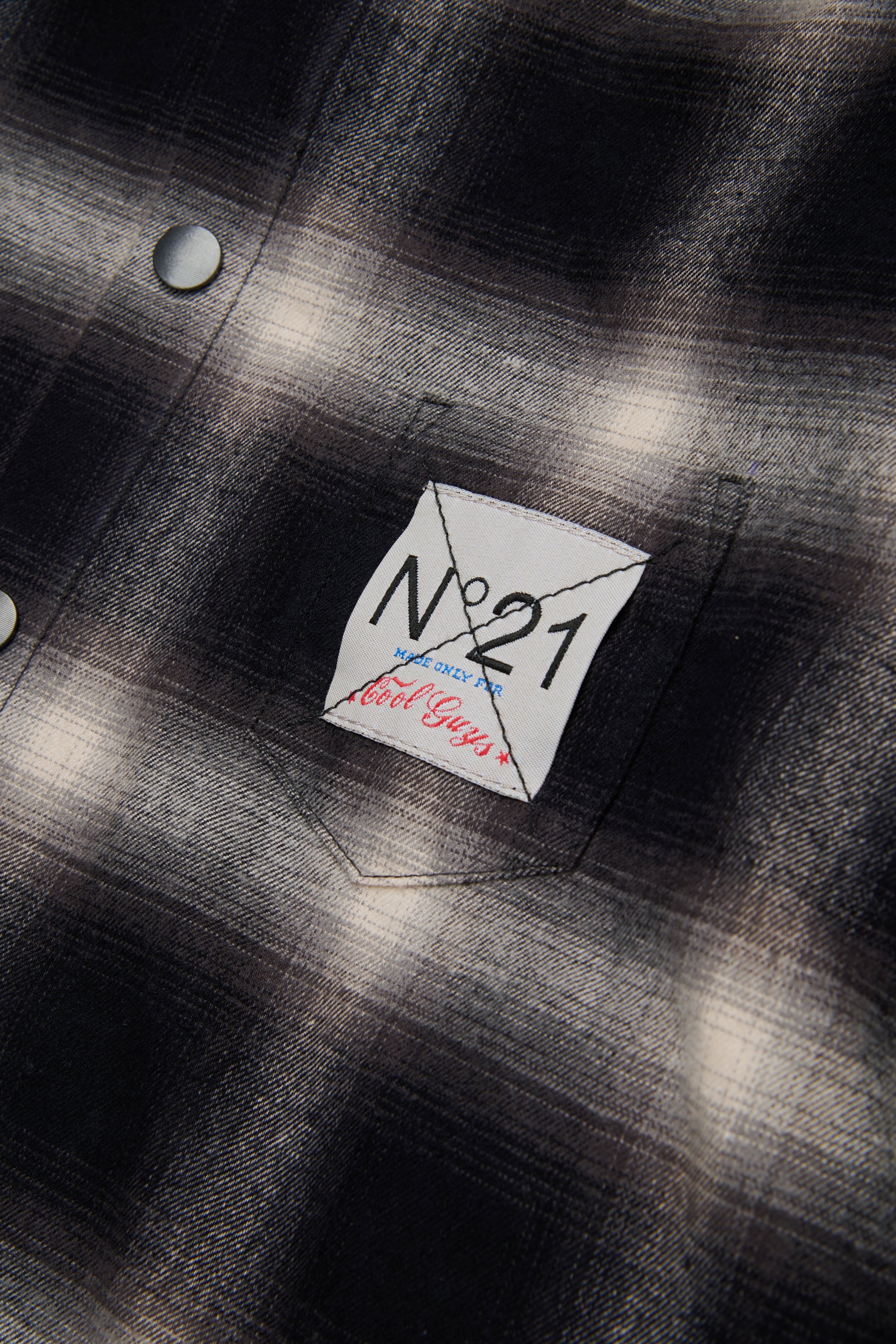 Checkered shirt jacket with hood