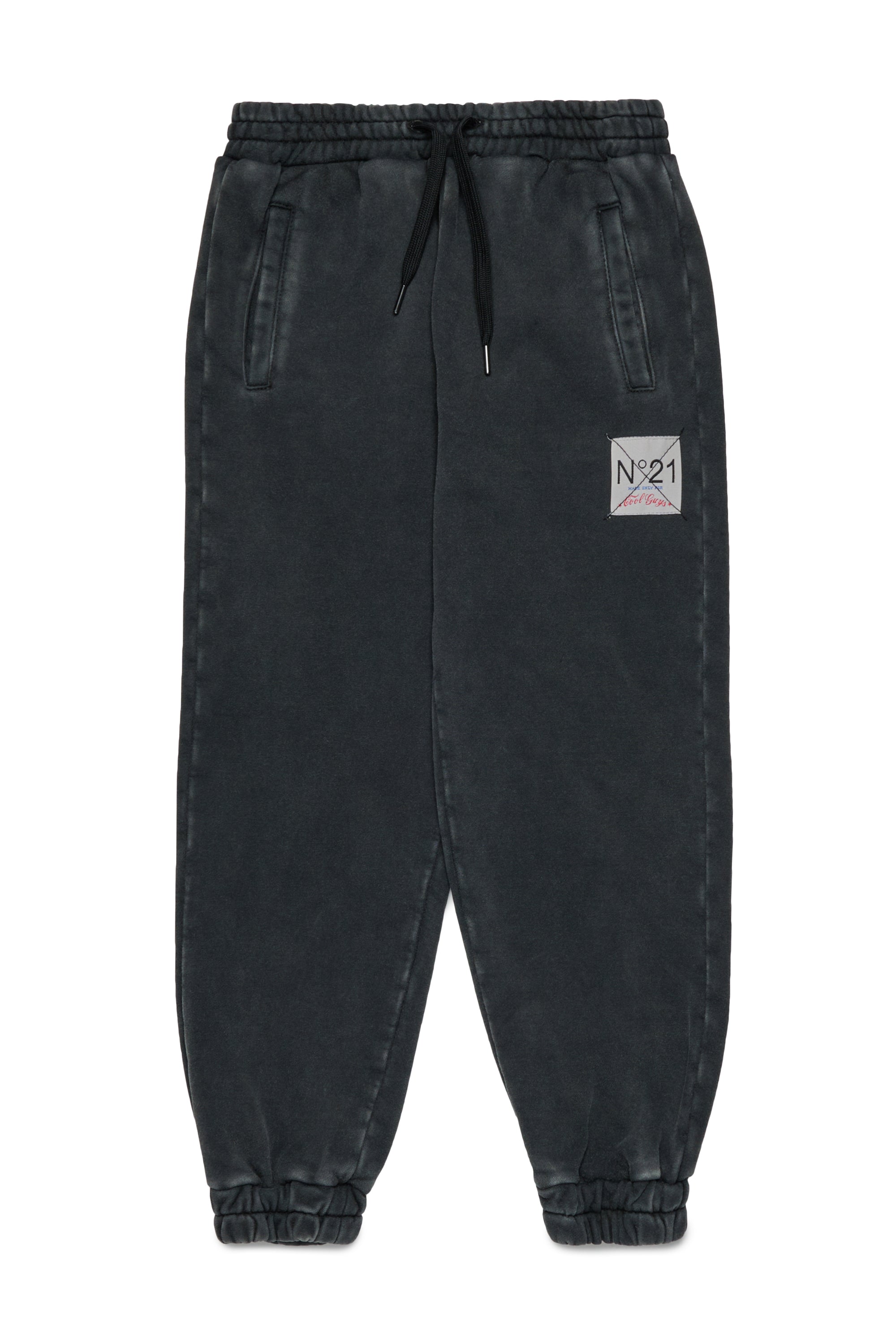 Jogger pants in sweatshirt with a worn effect