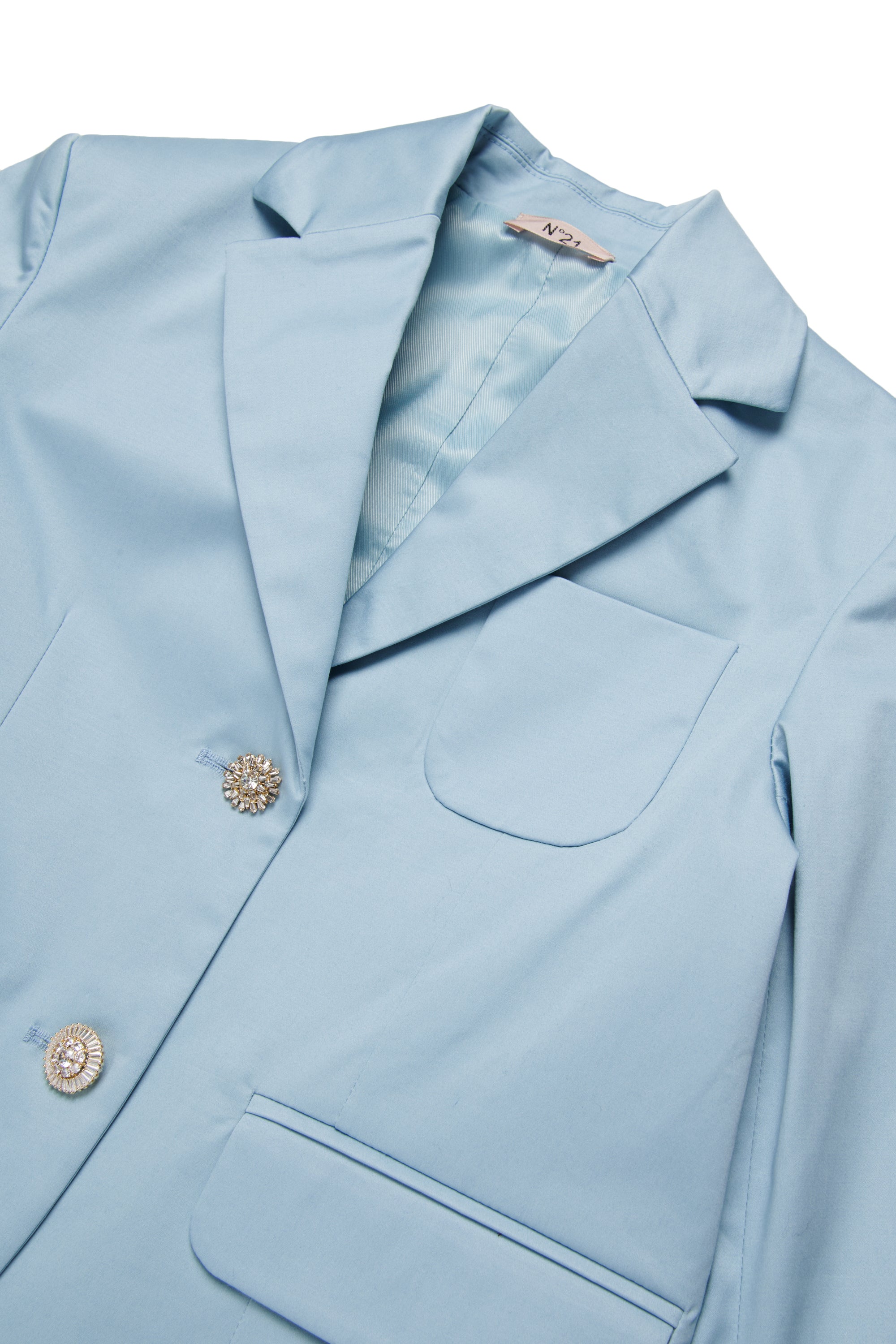 Giacca monopetto con bottoni gioiello