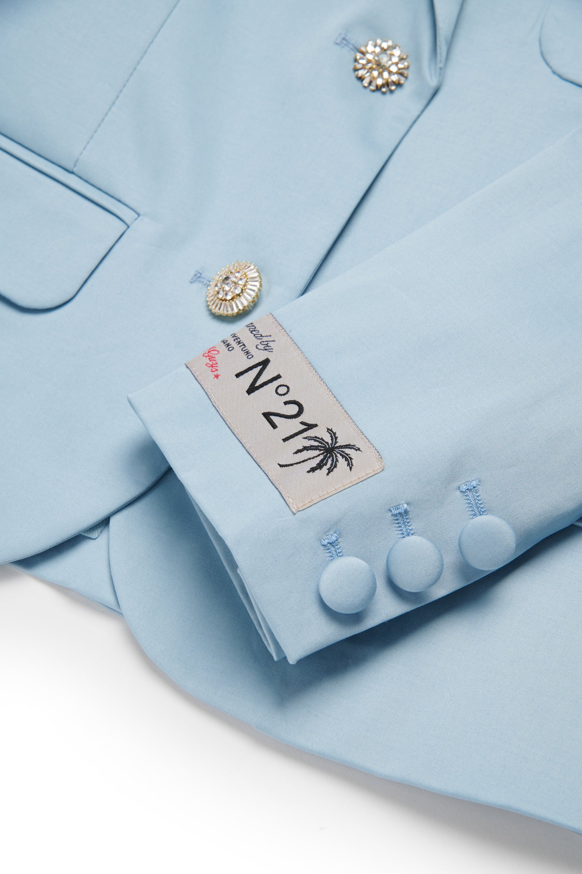 Giacca monopetto con bottoni gioiello