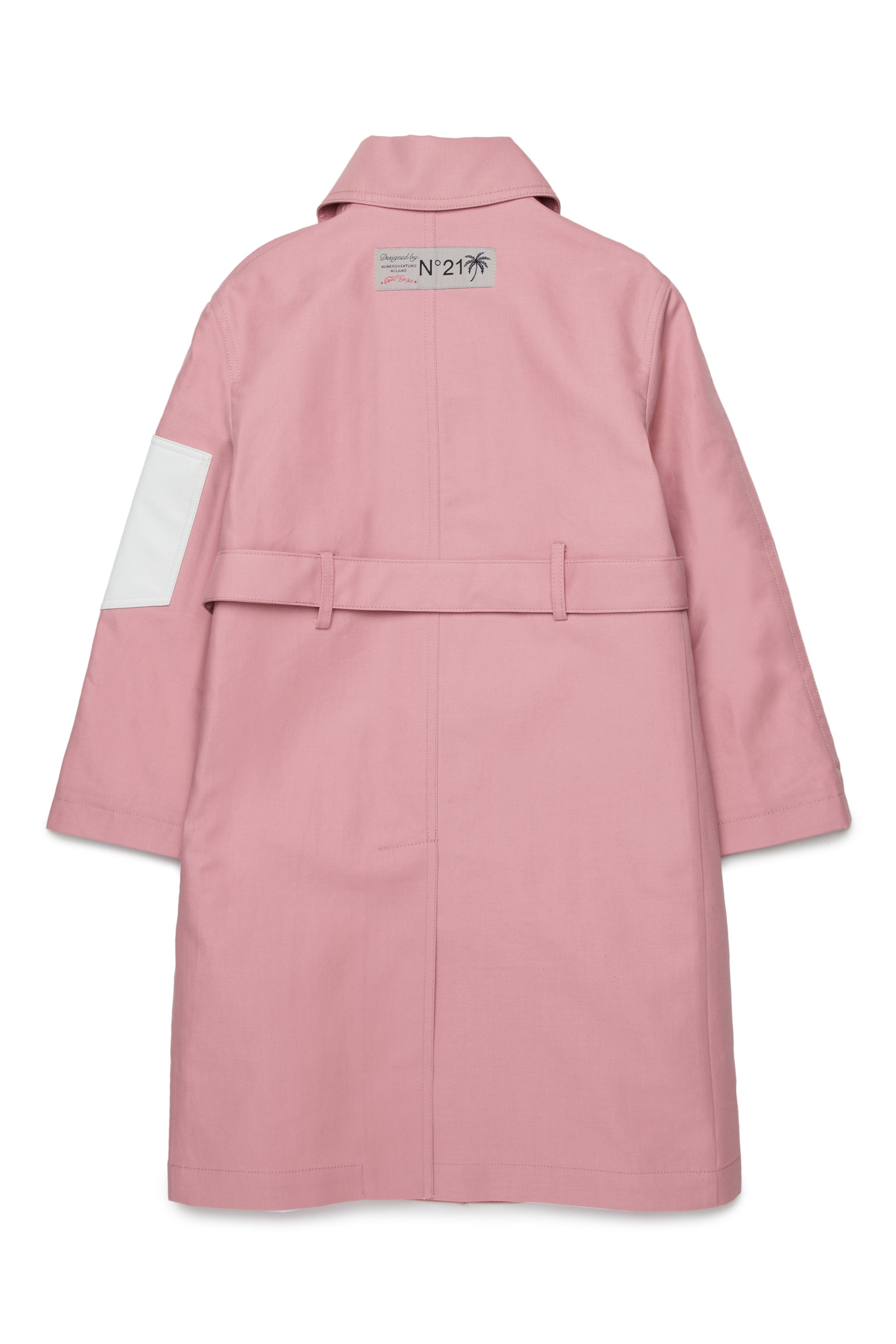 Trench coat with contrasting elements