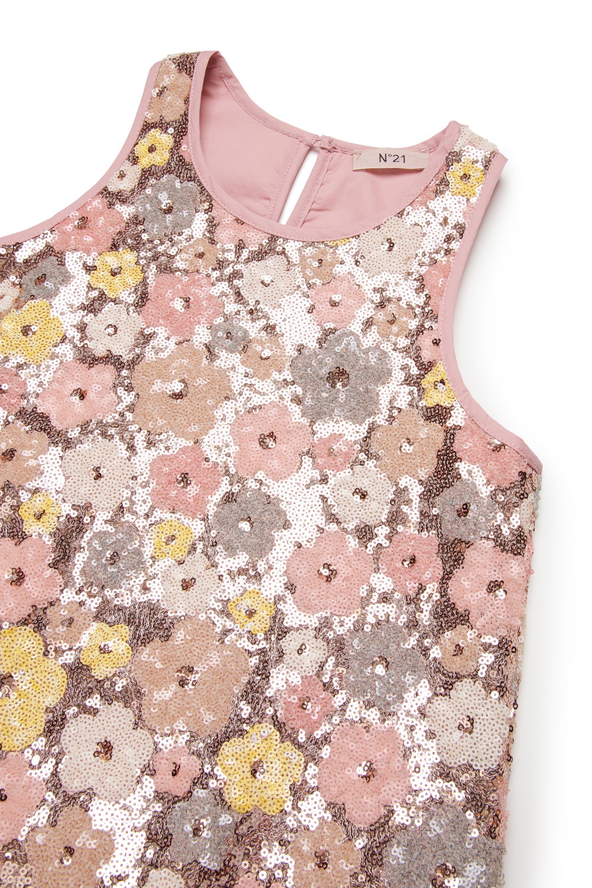 Short dress with sequin fabric