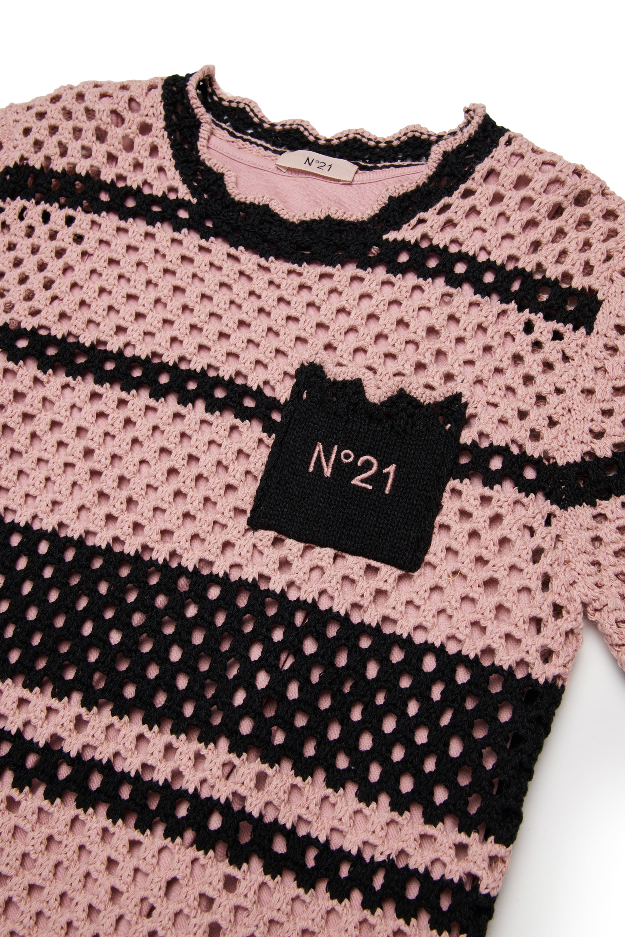 Striped crochet dress