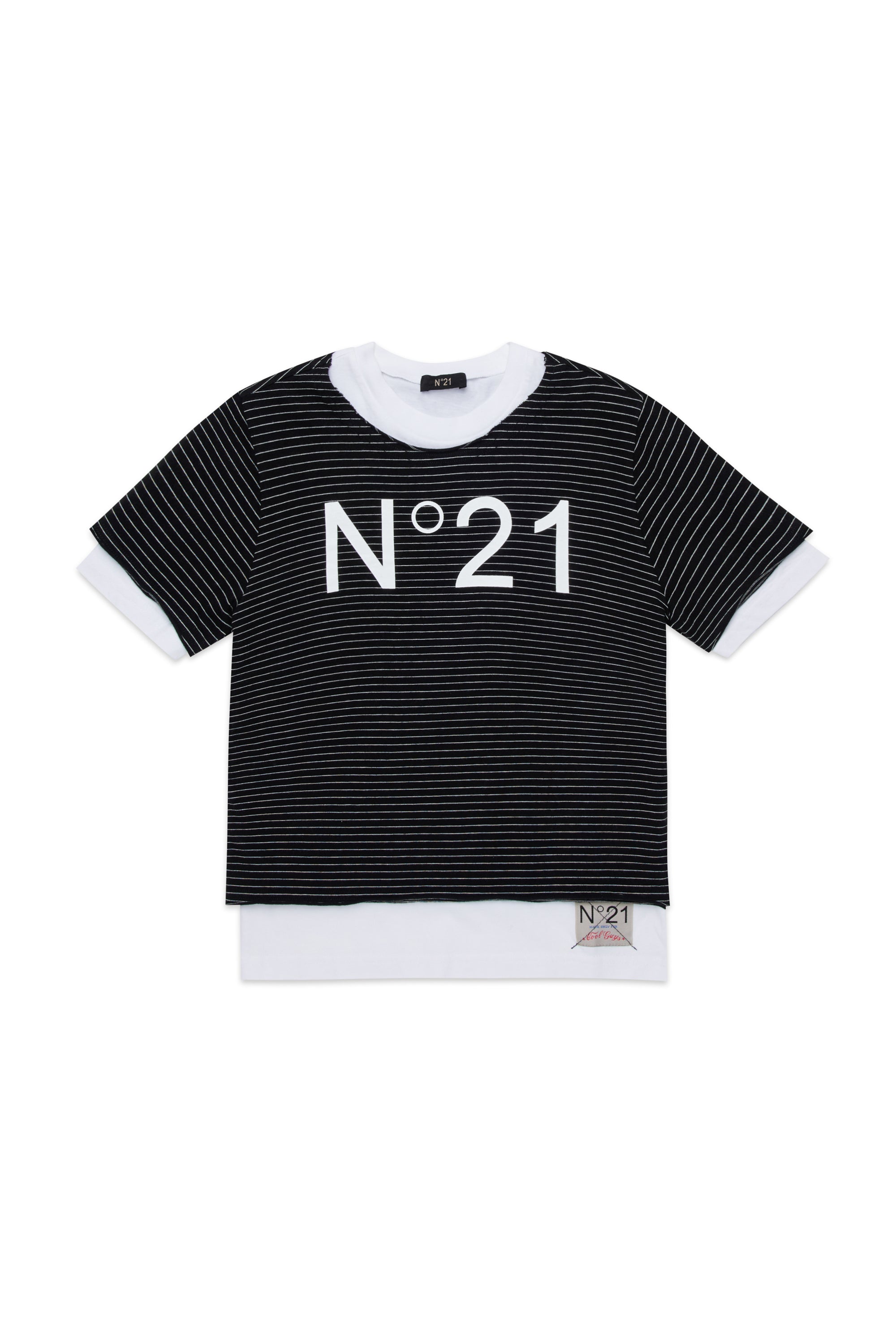 T-Shirt a righe con logo